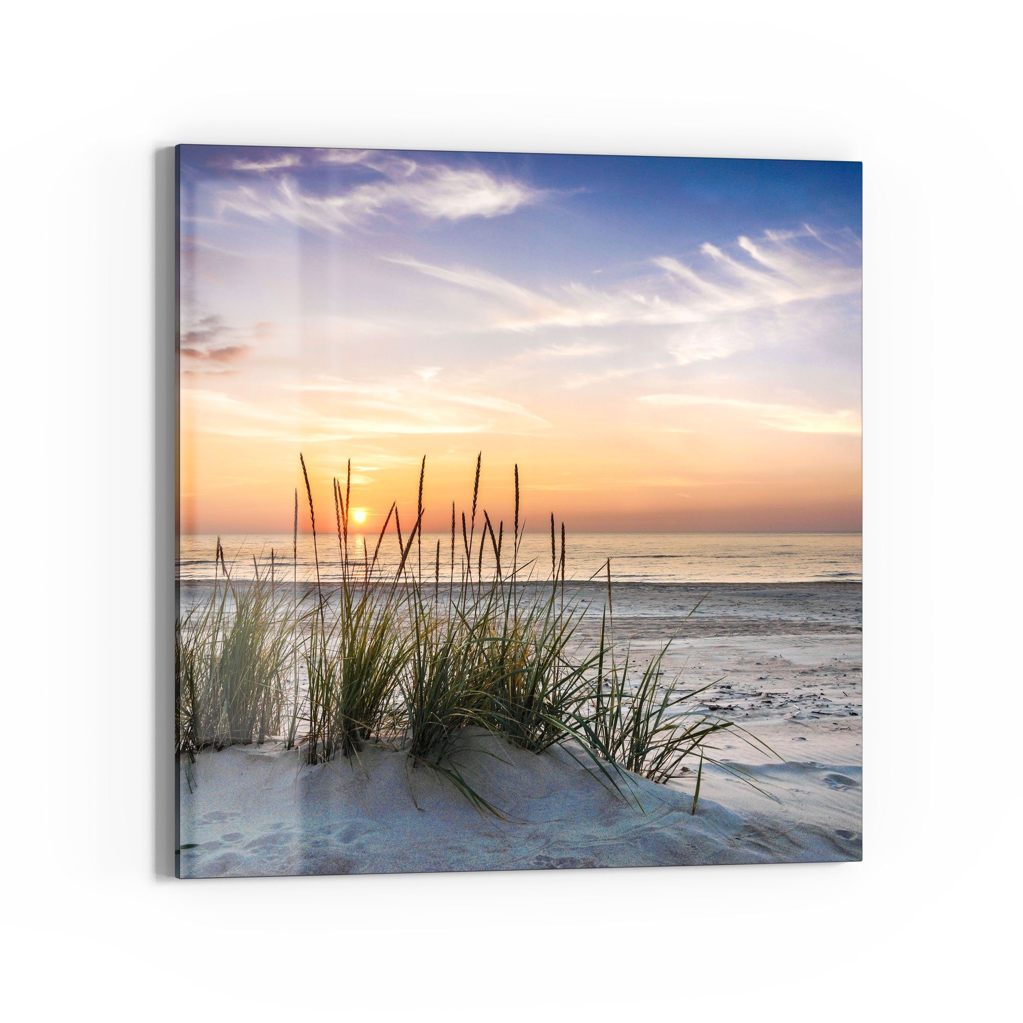 DEQORI Glasbild 'Sonnenuntergang am Strand', 'Sonnenuntergang günstig online kaufen