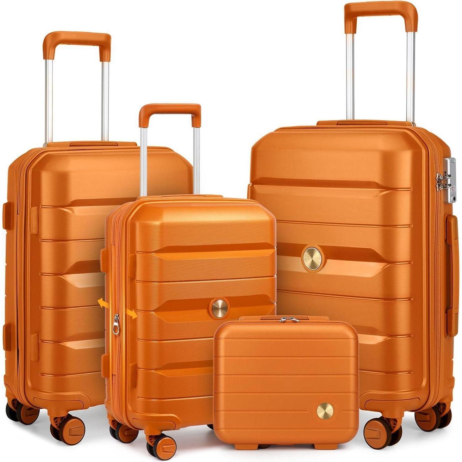 Kofferset Hartschalenkoffer Set 4tlg Orange Kofferset 4tlg (M Erweiterbar)