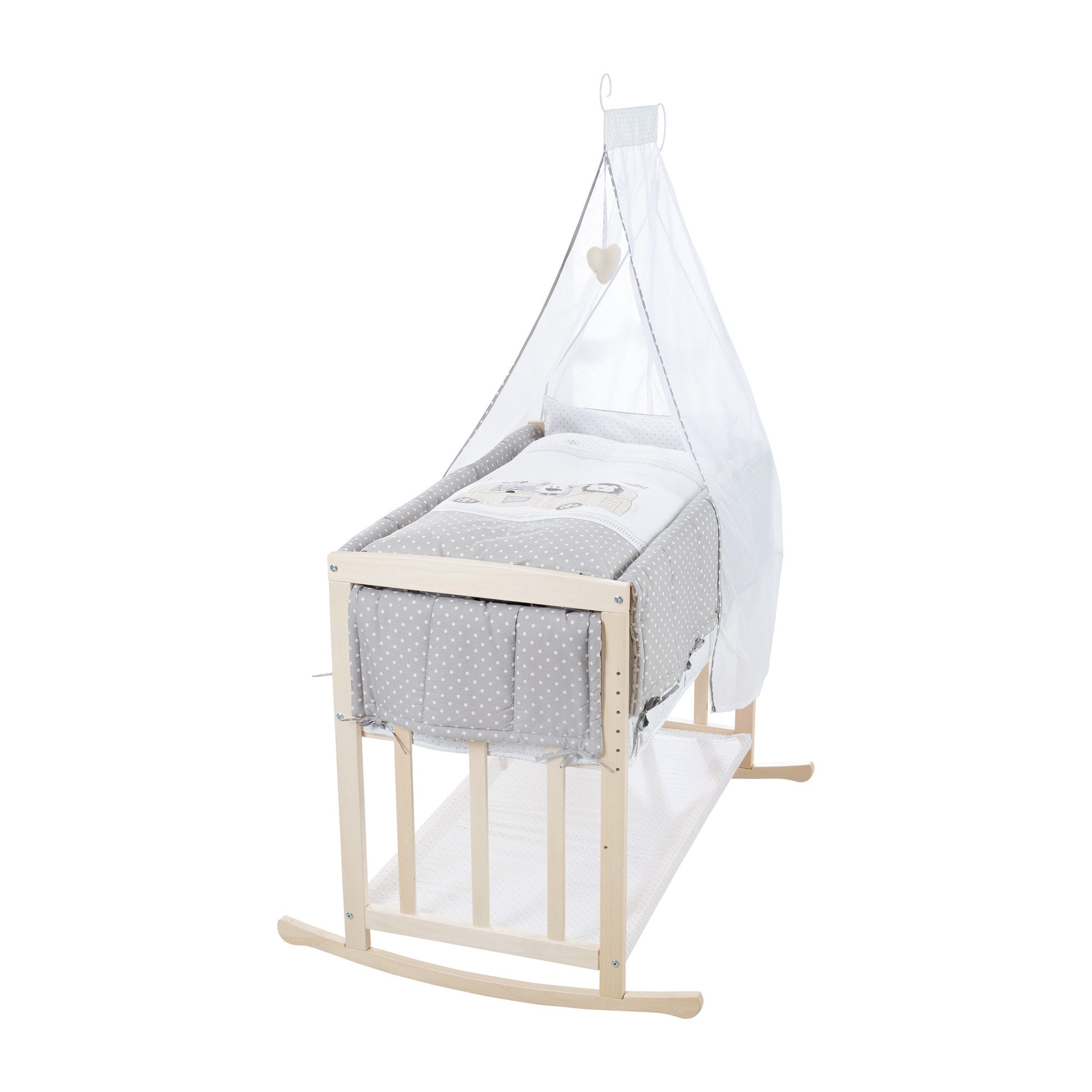 roba® Babybett Stubenbett 4 in 1 - Holz natur - inkl. Matratze & kompletten günstig online kaufen