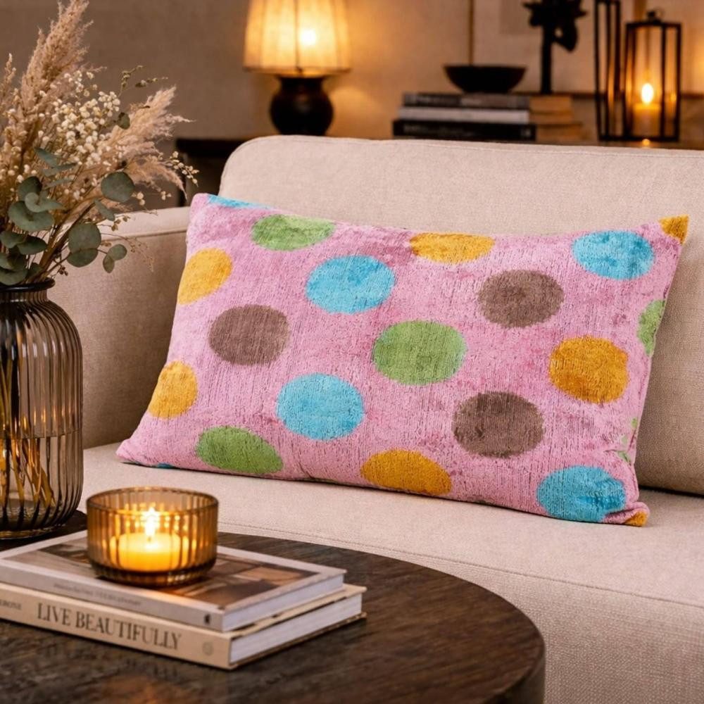 Thanks, A LOT Kissenhülle Thanks A LOT Kissenhülle Silk-Velvet Dots Rose-Multi 40 x 60 cm
