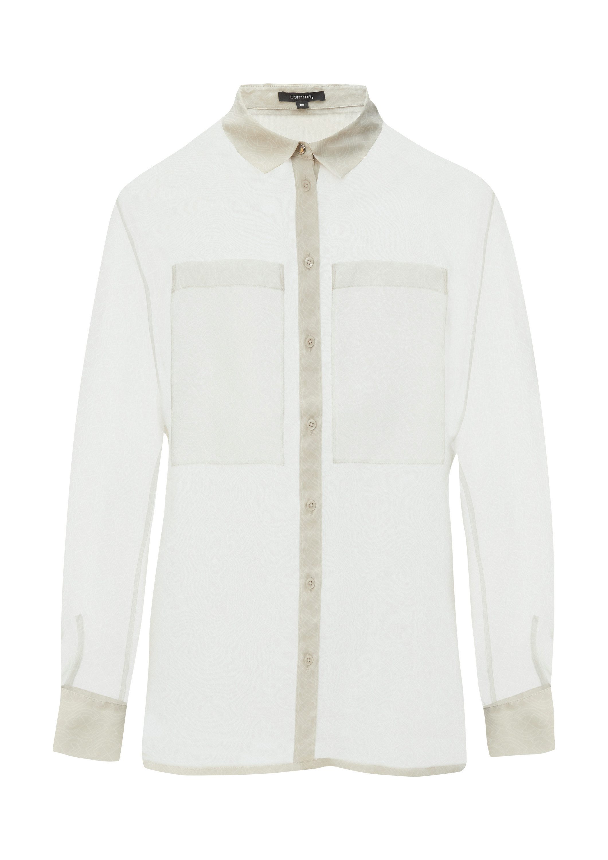 comma Langarmbluse Bluse Transparente Hemdbluse aus Organza günstig online kaufen