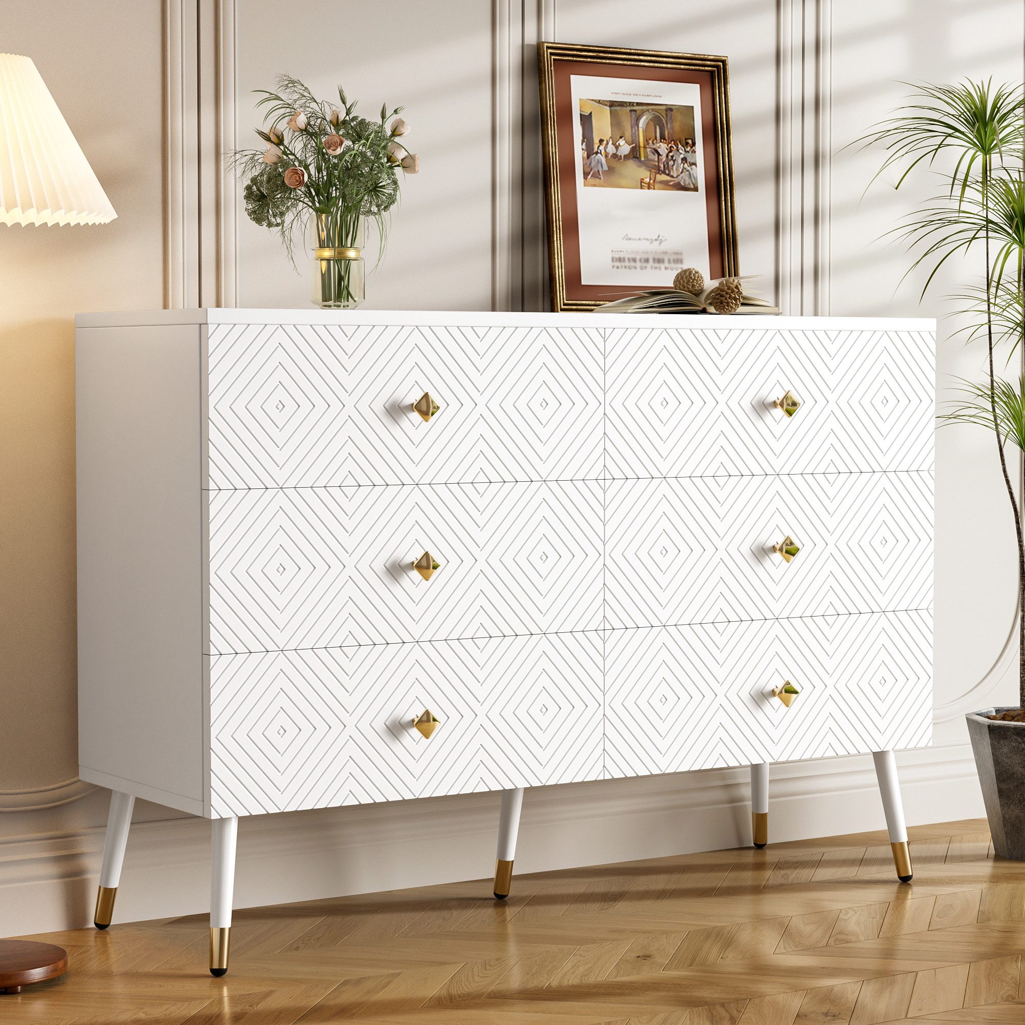 Merax Sideboard mit Metallbeinen und großem günstig online kaufen