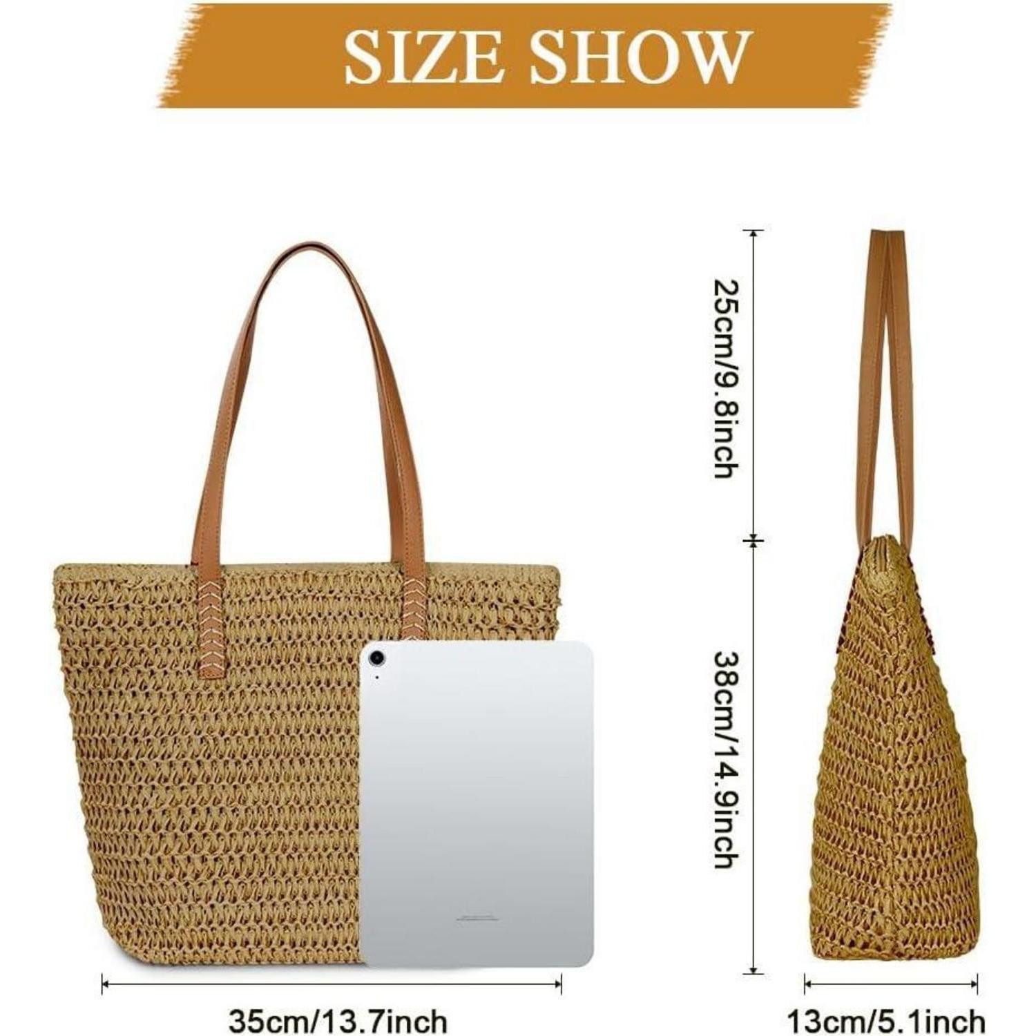 LuxusKollektion Strandtasche Strohtasche Strandtasche Damen Stroh Handtasch günstig online kaufen