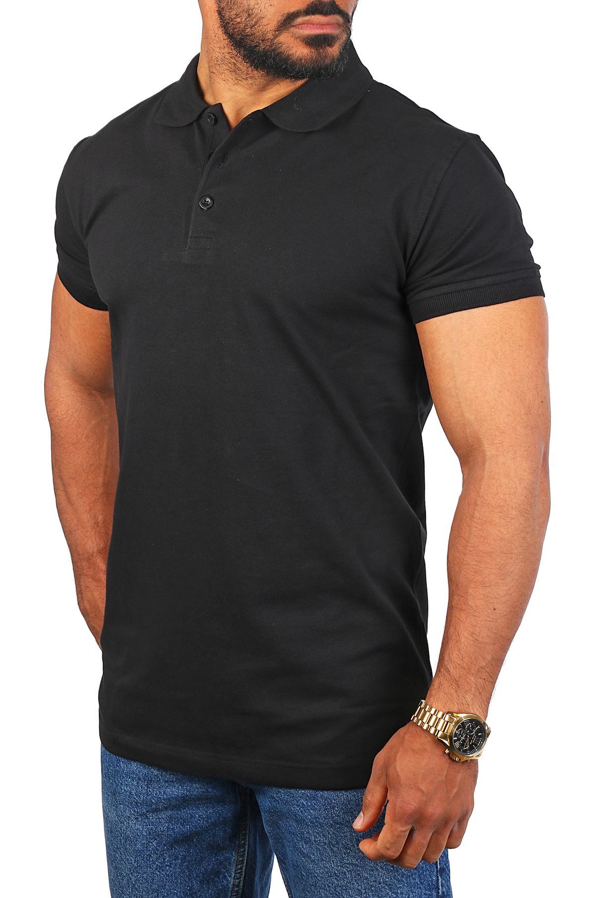 Young & Rich Poloshirt Herren Uni 1002 Größe S bis 9XL! unifarben regular f günstig online kaufen