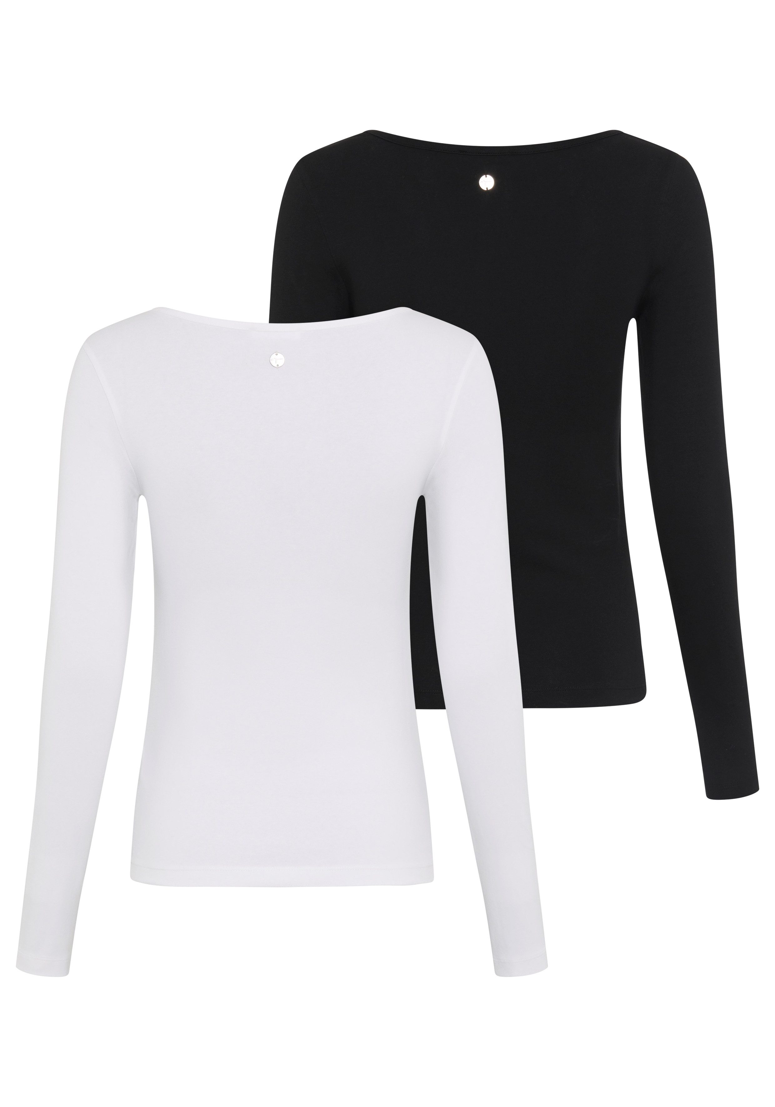 Tamaris Langarmshirt im Doppelpack, aus elastischer Baumwollqualität (Packung, 2) sehr figurbetonte Passform, hüftlange Schnittform. € 39,99, (€ 39,99 pro 1 Stk).