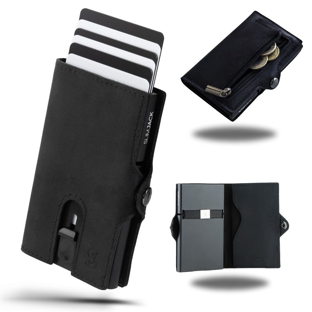 SLIMJACK Mini Geldbörse Herren - echt Leder - Münzfach RFID-Schutz - Cardho günstig online kaufen