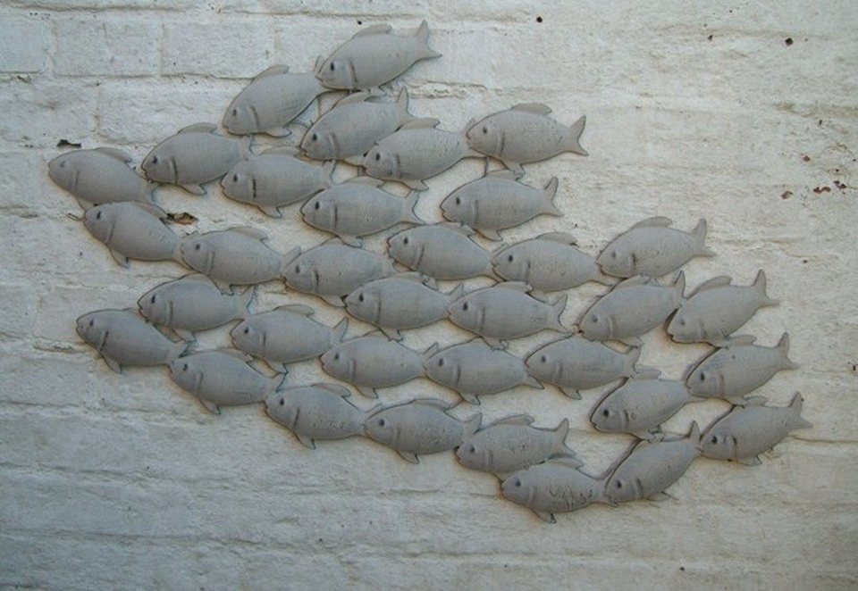 Deko-Impression Wanddekoobjekt Wandobjekt Fischschwarm Fische