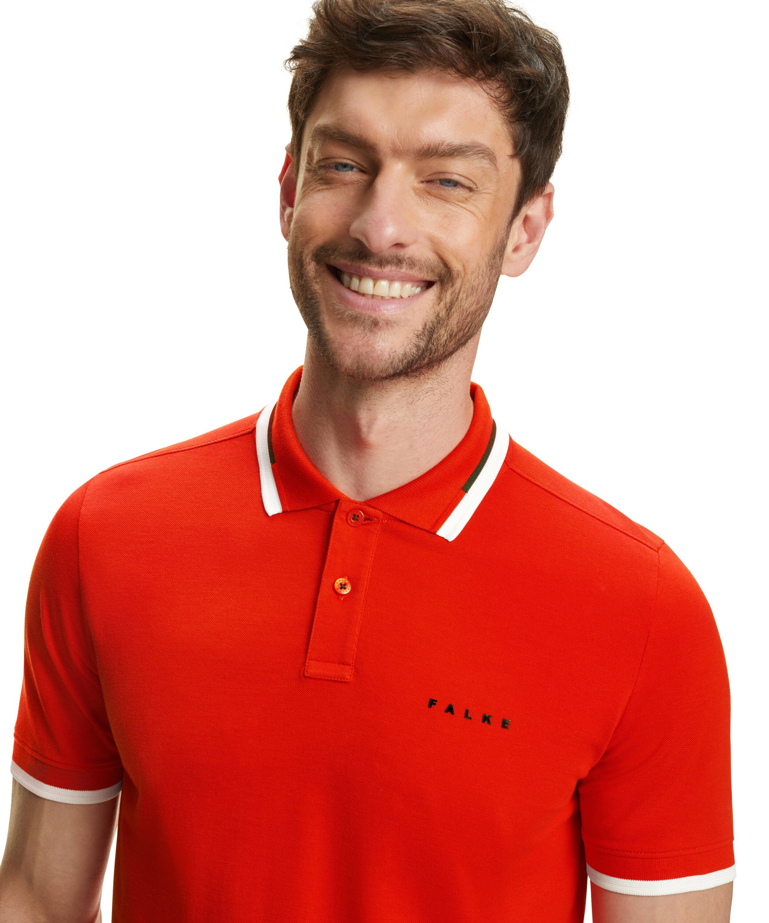 orange Pima-Baumwolle hochwertiger Poloshirt (8314) safety FALKE aus