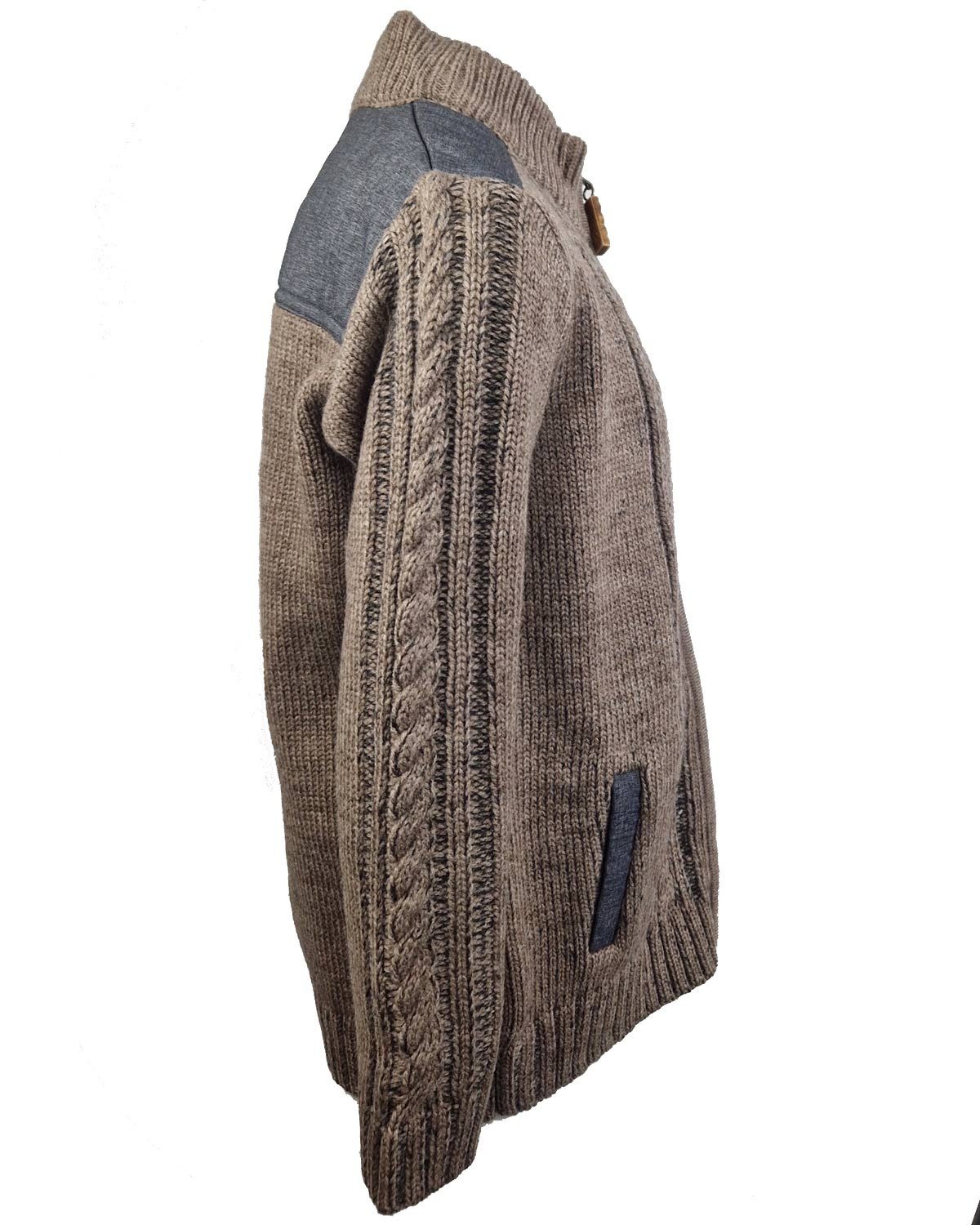 Maddox Trachtenjacke Jungen Strickjacke 'Altwil' mit Zopfmuster, Braun