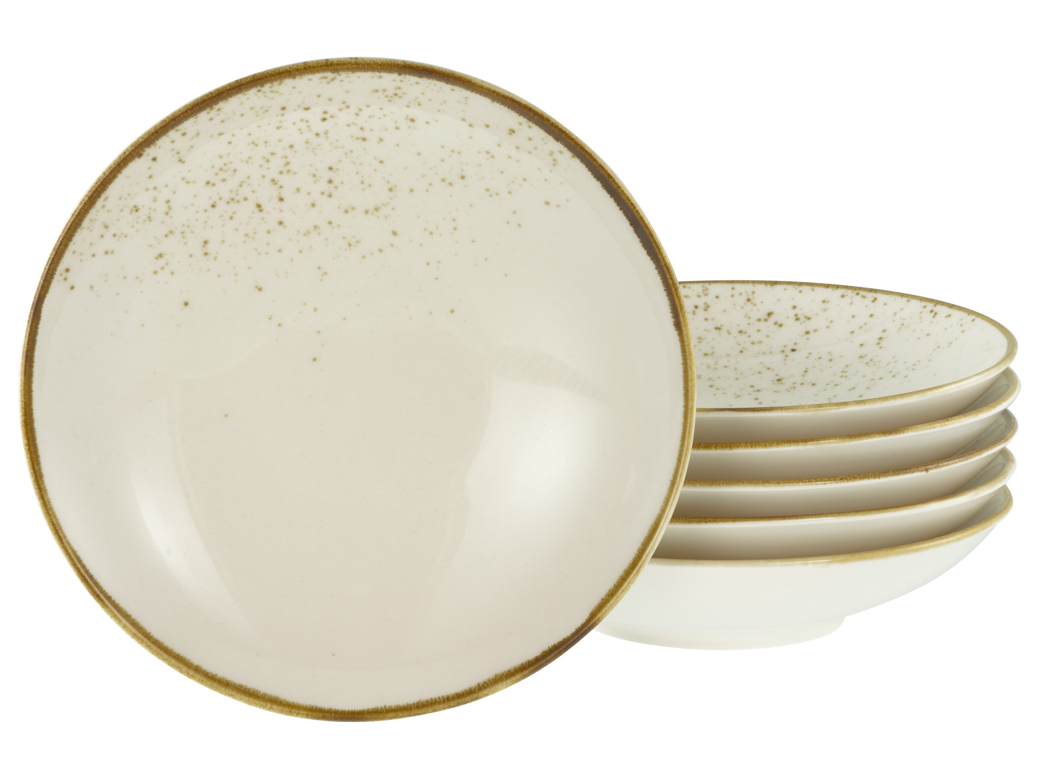 CreaTable Suppenteller Nature Collection, Teller Set, 6-tlg., (6 St), Naturverbundenes Design, Einzigartige Oberfläche