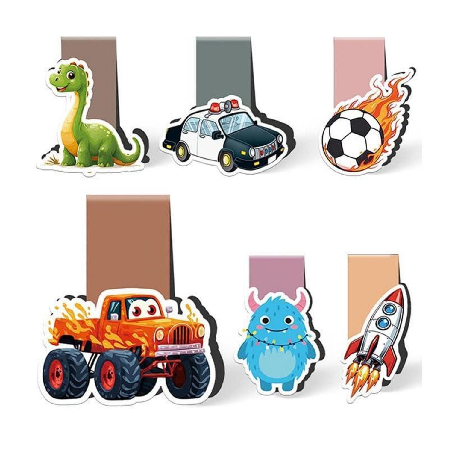 LuxusKollektion Lesezeichen Magnetische Lesezeichen Kinder 6er Set Motiv Mix