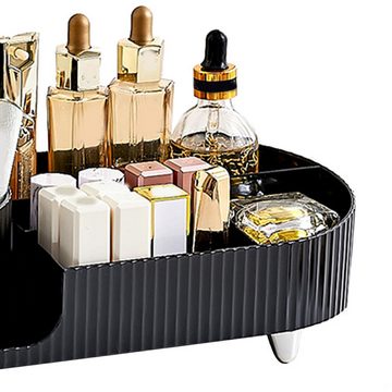 FUROKOY Make-Up Organizer No Punch Kosmetik Aufbewahrungsbox,drehbare 360°Drehbarer, Kosmetikpinsel für die Hautpflege Schreibtischregal, Schminktisch Zubehör,Makeup-Aufbewahrungsorganisator aus Kunststoff
