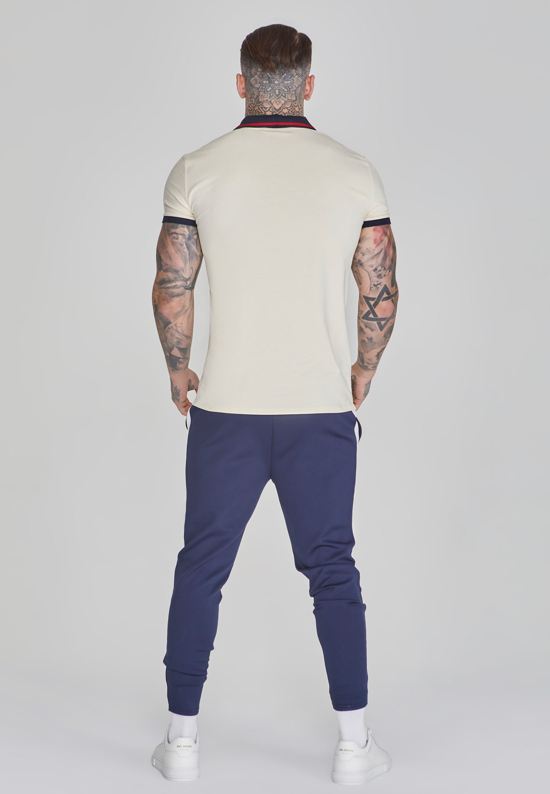Siksilk T-Shirt SikSilk Herren Ecru Polo T-Shirt