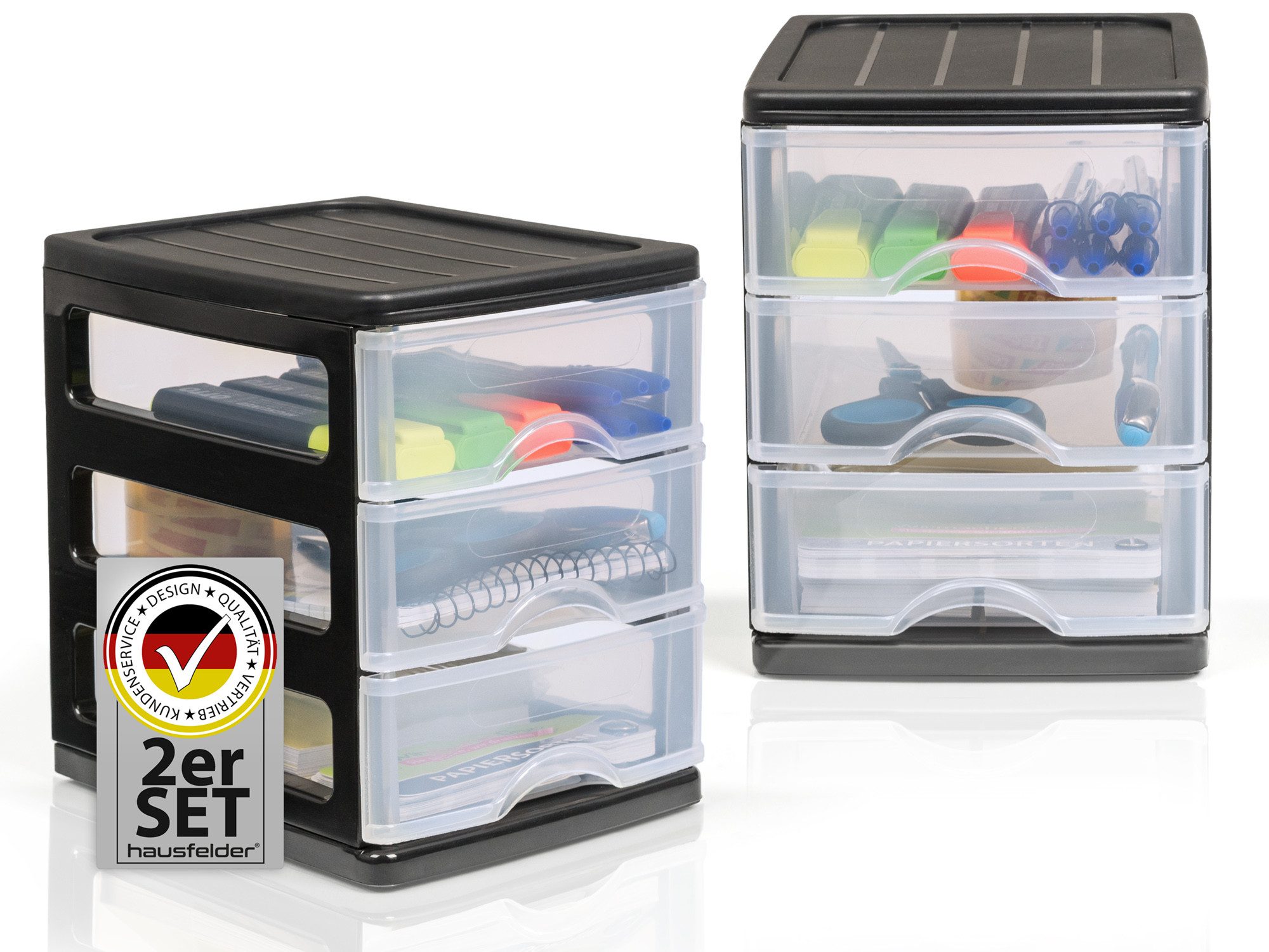 Hausfelder Schubladenbox Schubladenschrank A6 2 Stk. mit 3 Schubladen, (2-S günstig online kaufen