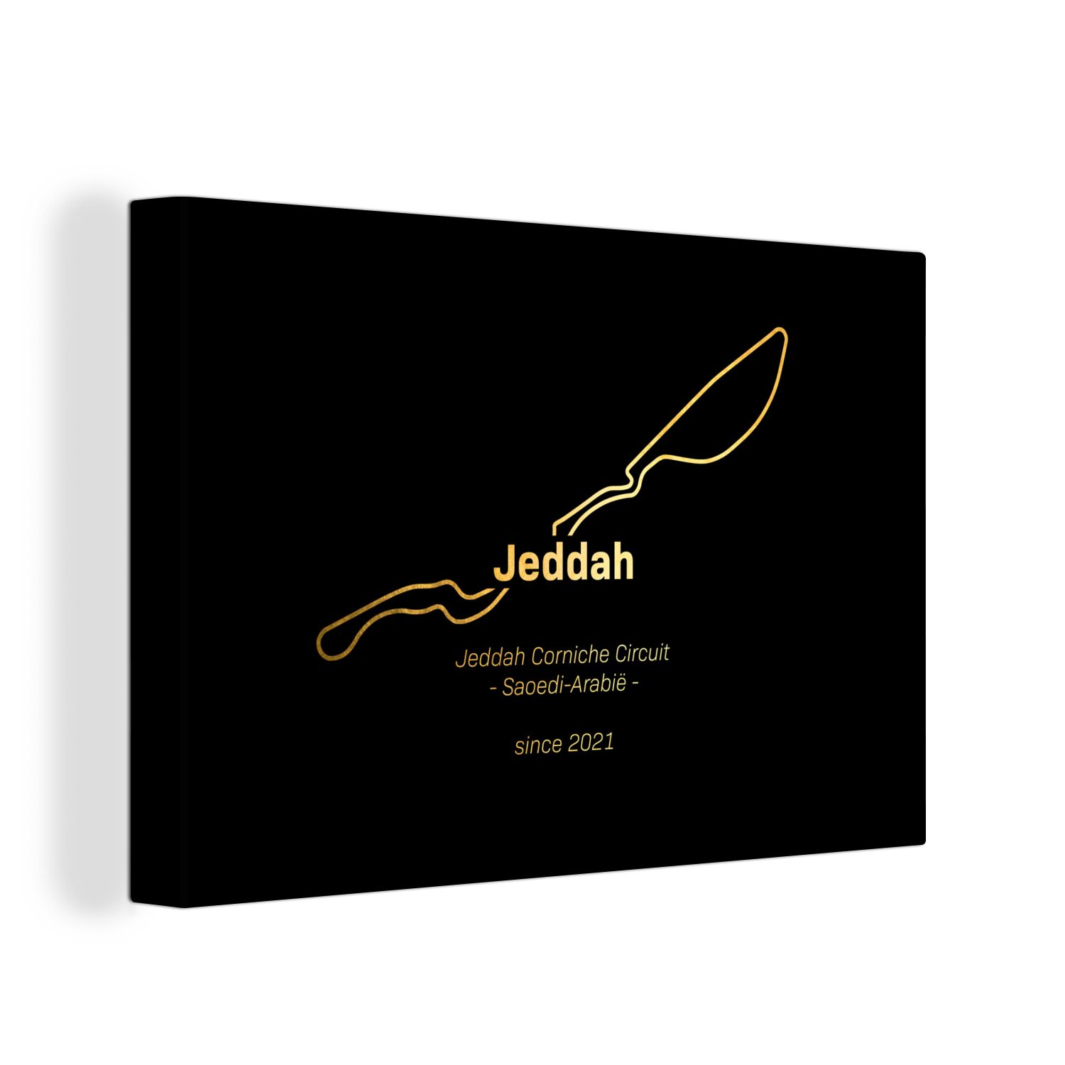 OneMillionCanvasses® Leinwandbild F1- Jeddah - Rundkurs, (1 St), Wandbild Leinwandbilder, Aufhängefertig, Wanddeko, 30x20 cm