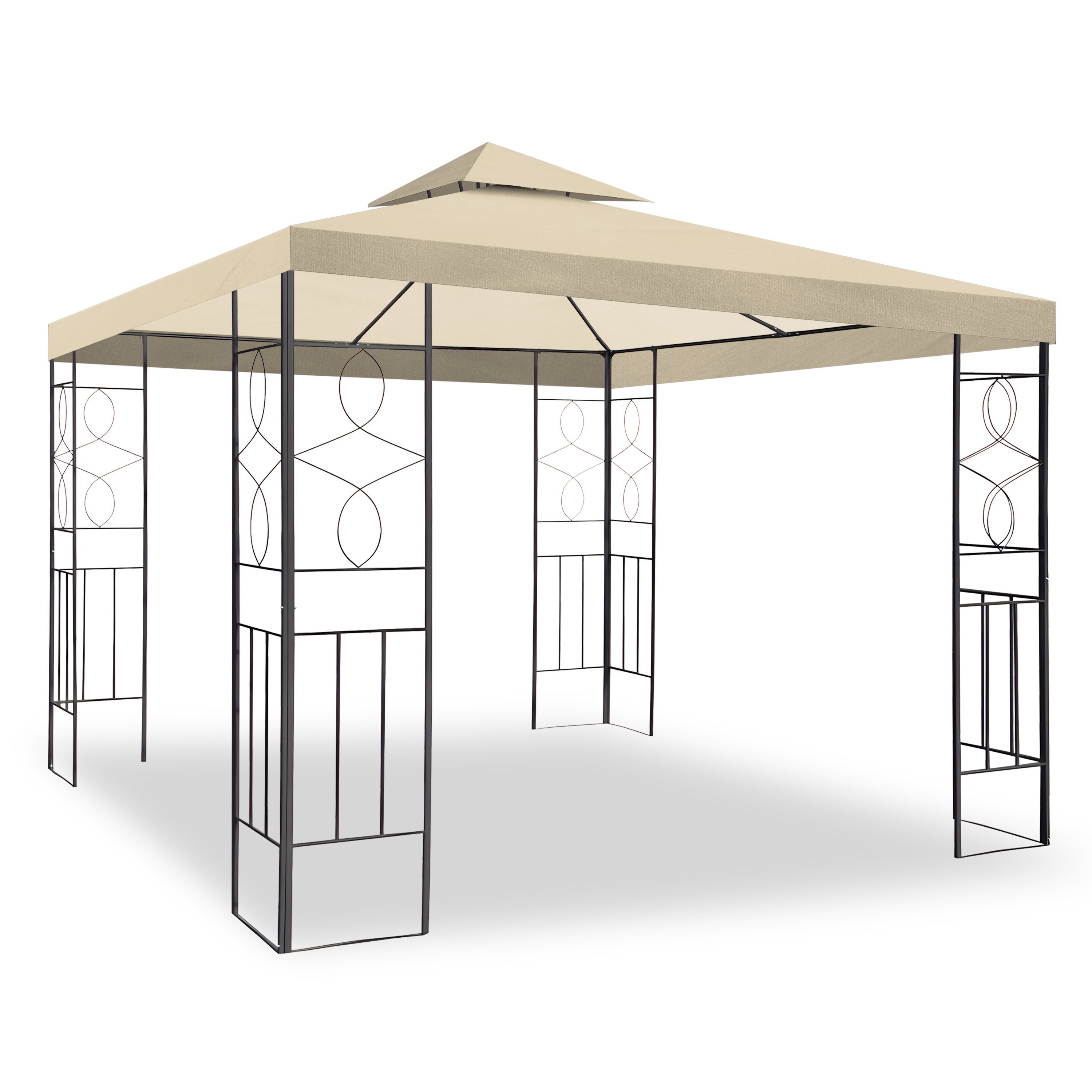 habeig Pavillon WASSERDICHTER Pavillon Romantika 3x3m Metall inkl. Dach wasserfest