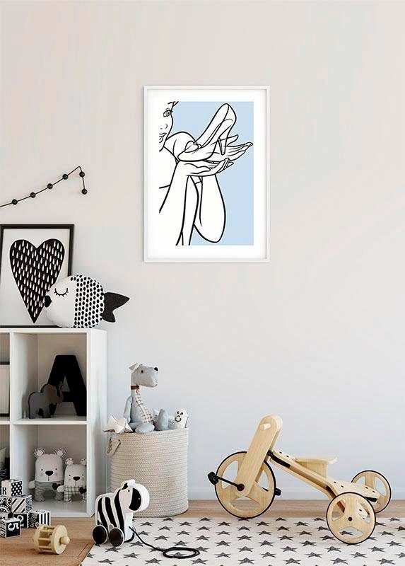 Komar Poster Cinderella Schlafzimmer, St), (1 Shoe, Kinderzimmer, Glass Wohnzimmer Disney