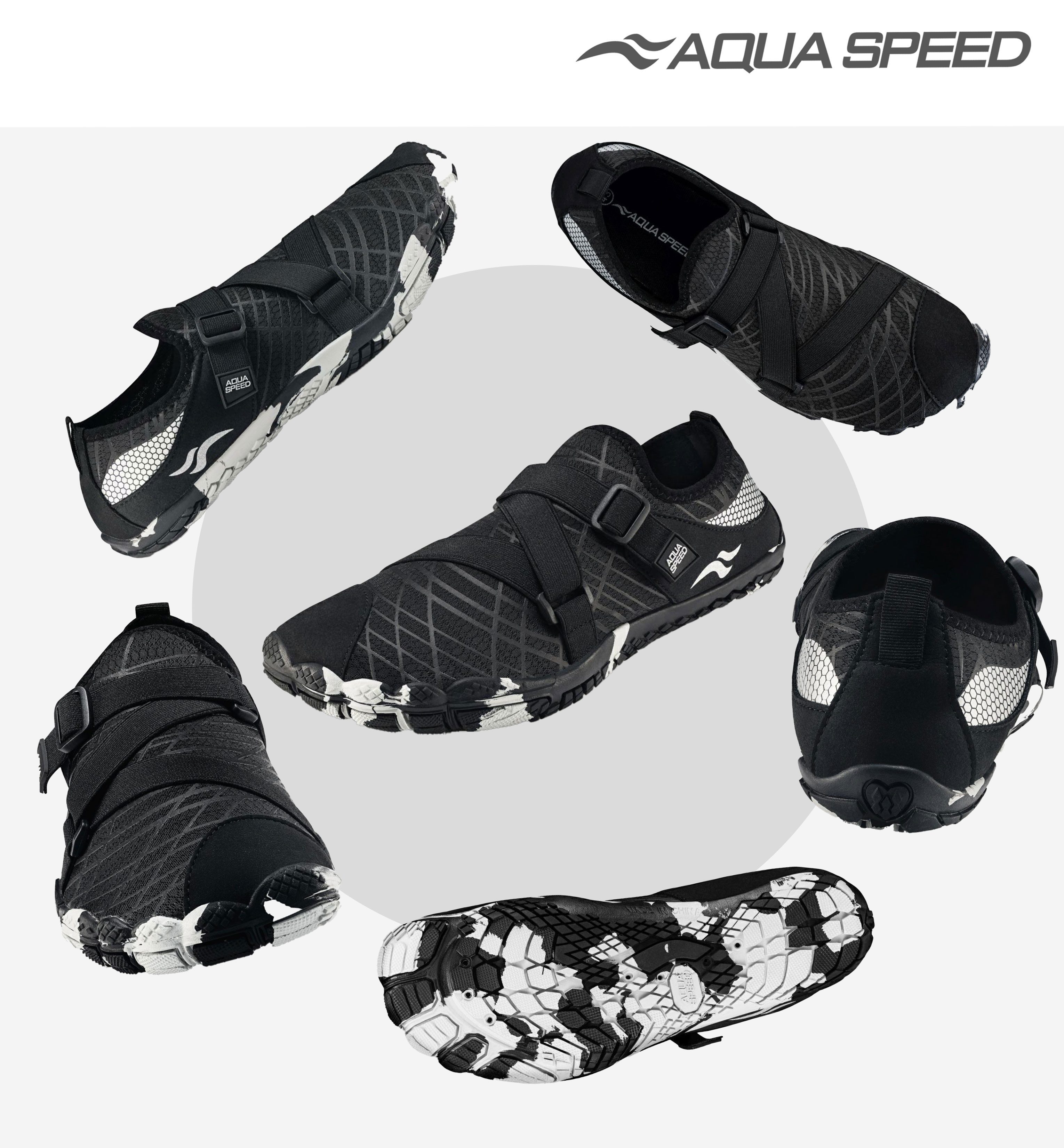 Aqua Speed Tortuga Aqua Sneaker Gr. 42 – Schwarz + Handtuch inklusive Wasserschuh (Strandschuhe mit Belüftung – atmungsaktiv & angenehm barfuß) Strapazierfähig & elastisch – für intensive Sommernutzung
