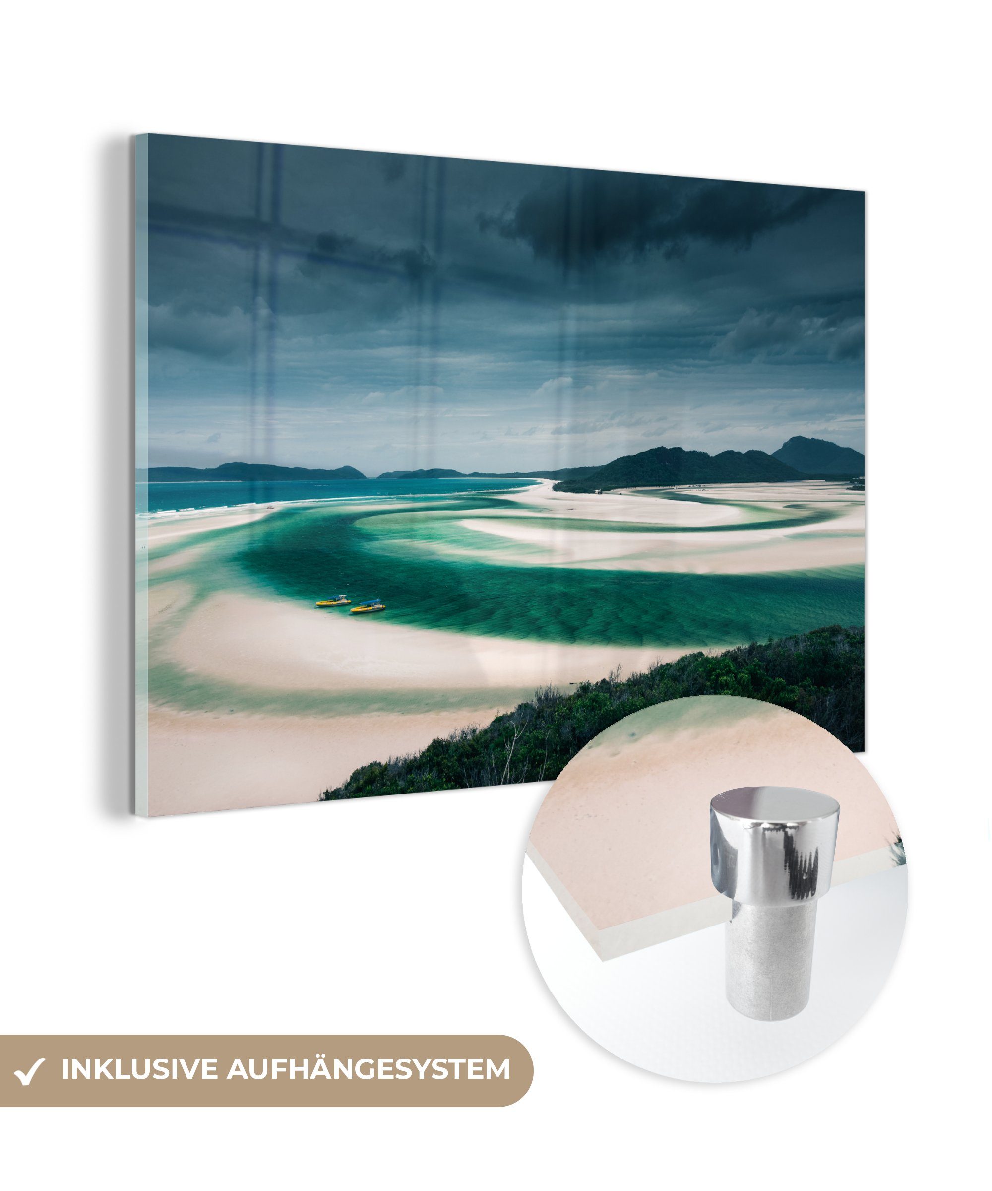 & Acrylglasbild St), am Acrylglasbilder Great Whitsunday-Inseln MuchoWow Schlafzimmer Wohnzimmer Barrier (1 Reef, Die