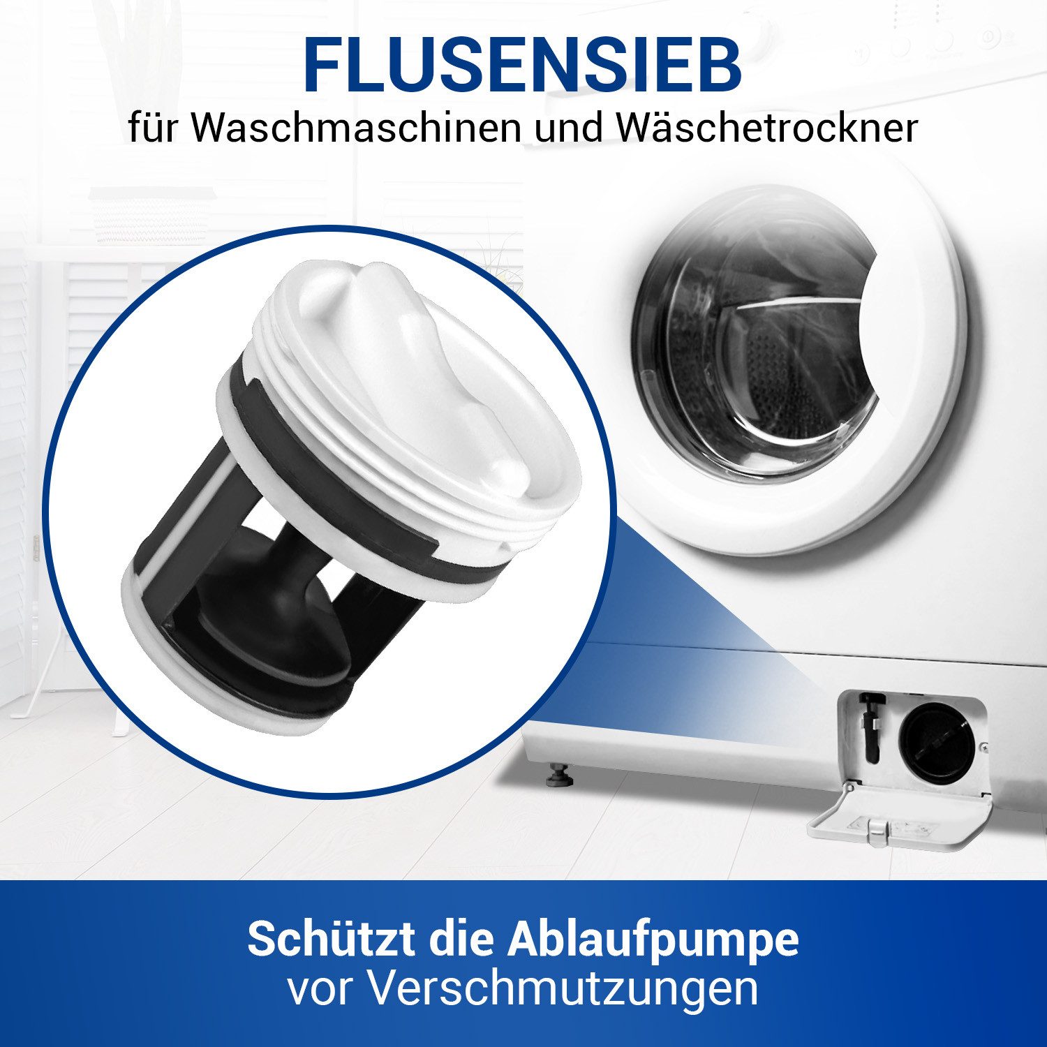 VIOKS Ersatzfilter Flusensieb Ersatz für Hoover 41021233, Flusensiebeinsatz für Waschmaschine Waschtrockner