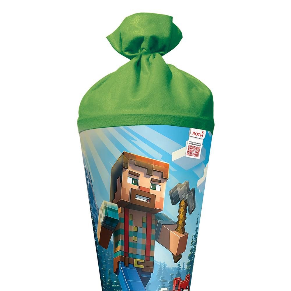 Roth Schultüte Block Game, 70 cm, rund, Filzverschluss, Roth-Spitze