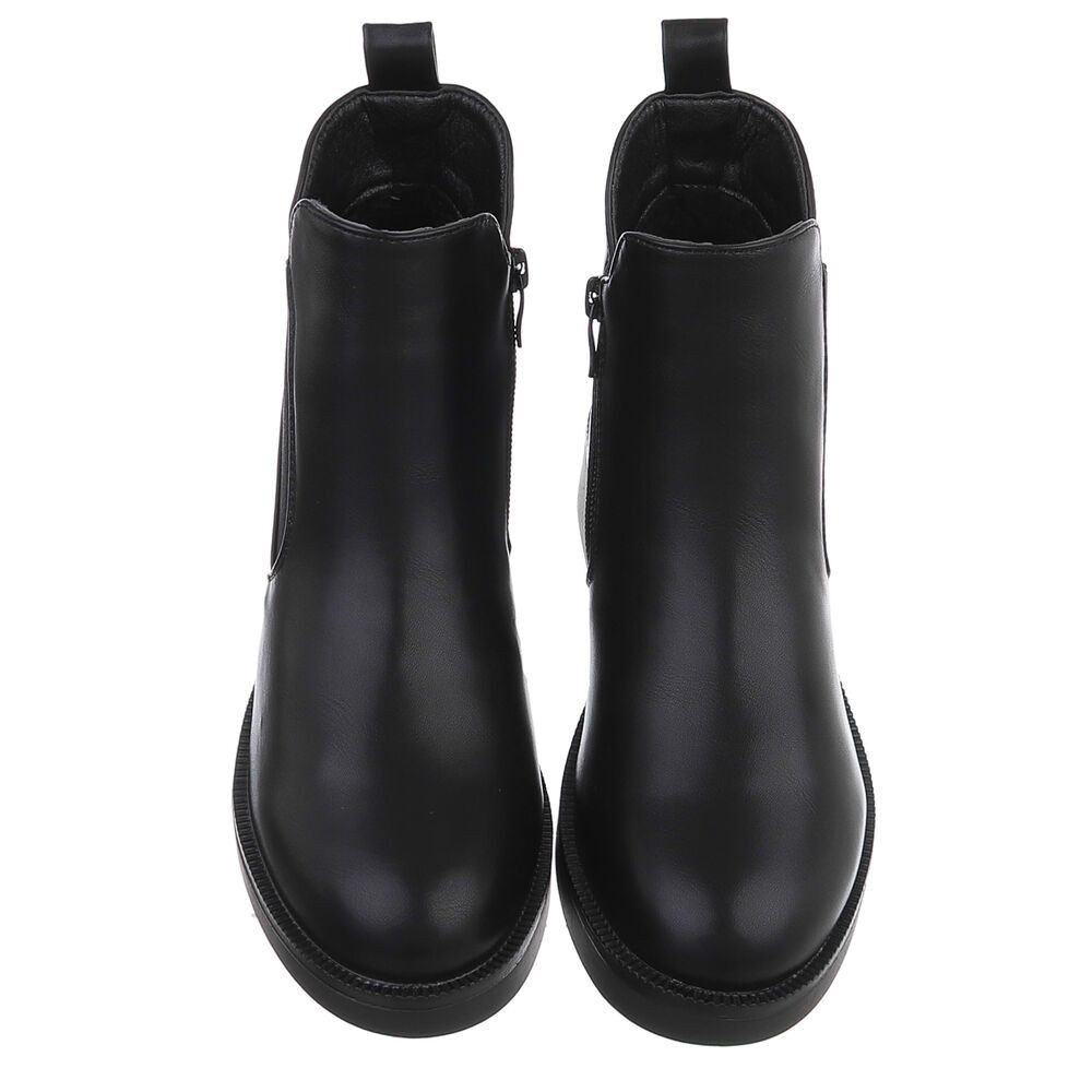 Ital-Design Damen Chelsea Boot mit Blockabsatz und Profilsohle Stiefelette (92355189) Blockabsatz Chelsea Boots in Schwarz – Bild 4 von 5