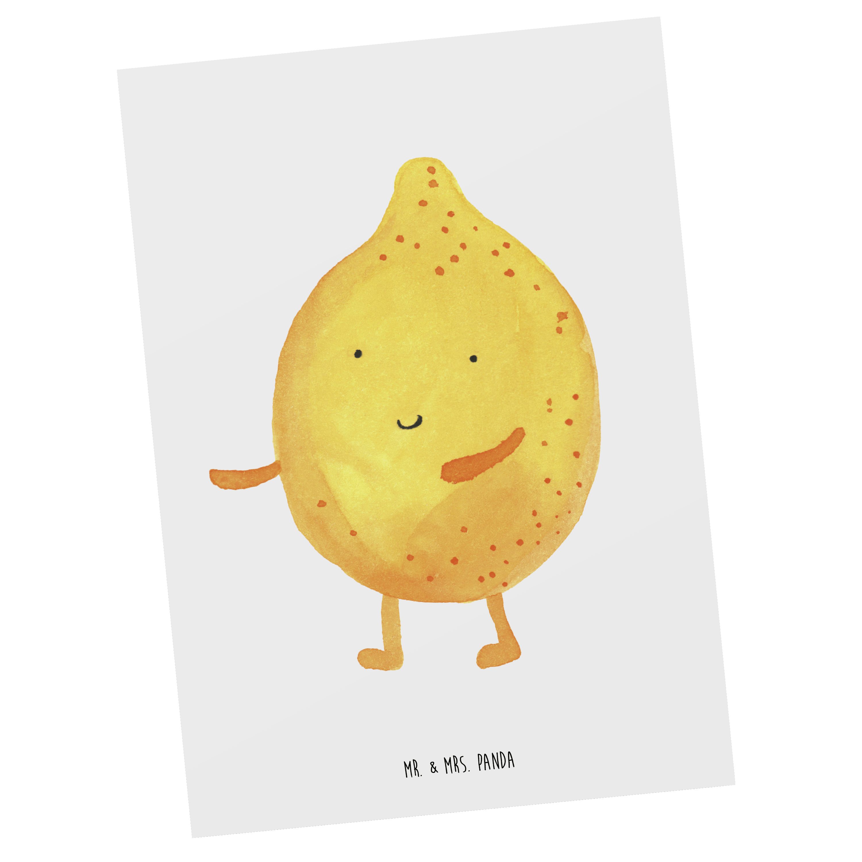 Mr. & Mrs. Panda Postkarte BestFriends-Lemon - Weiß - Geschenk, Gute Laune, Grußkarte, Einladung