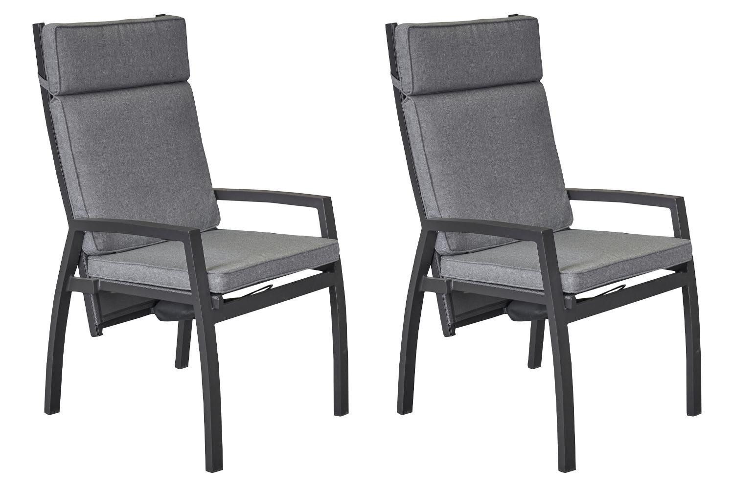 Outdoor Gartenstuhl SONDRINO, Anthrazit, Hellgrau, Aluminium, günstig online kaufen