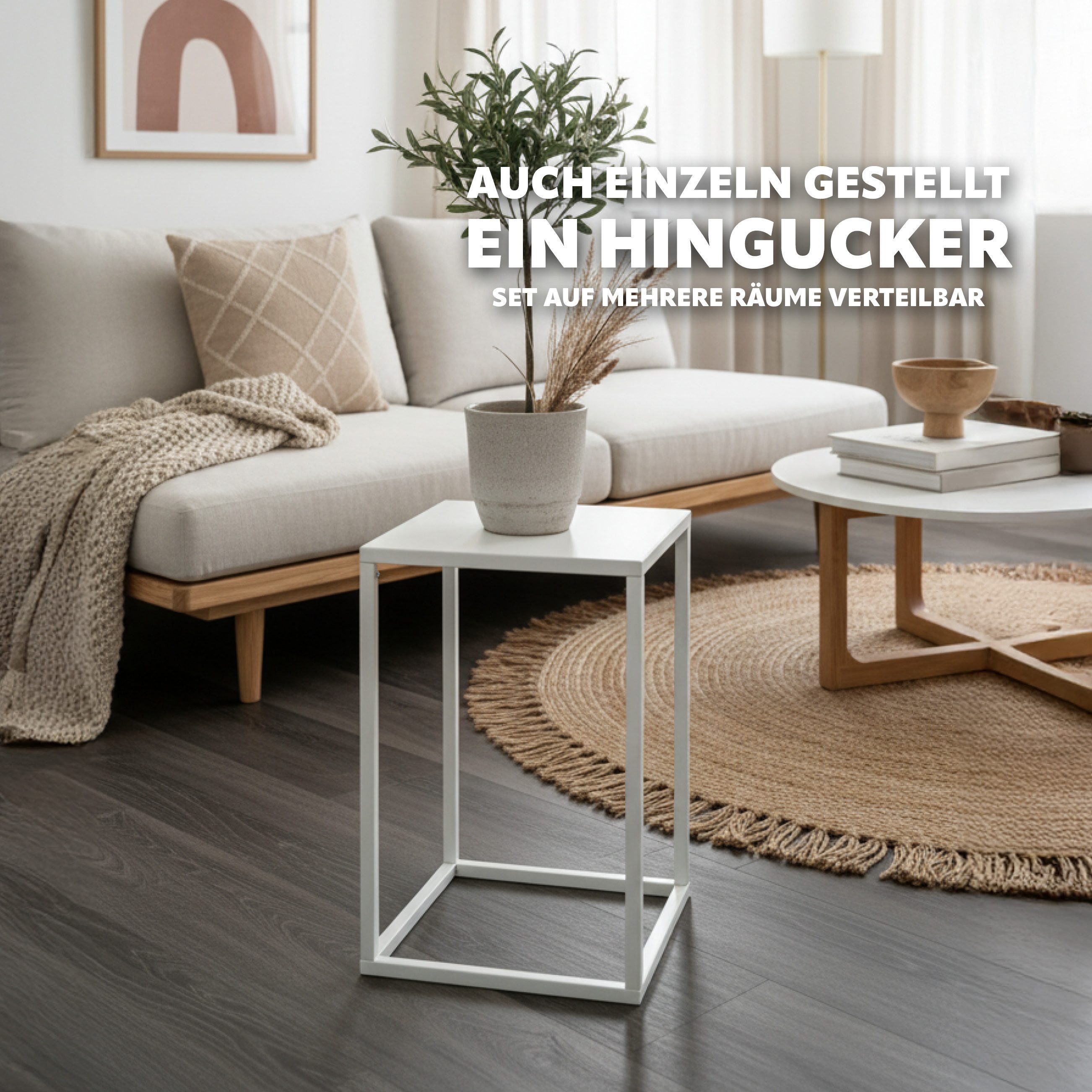 bremermann Blumenhocker 4er-Set, Metall-Blumenständer, Blumensäule weiß