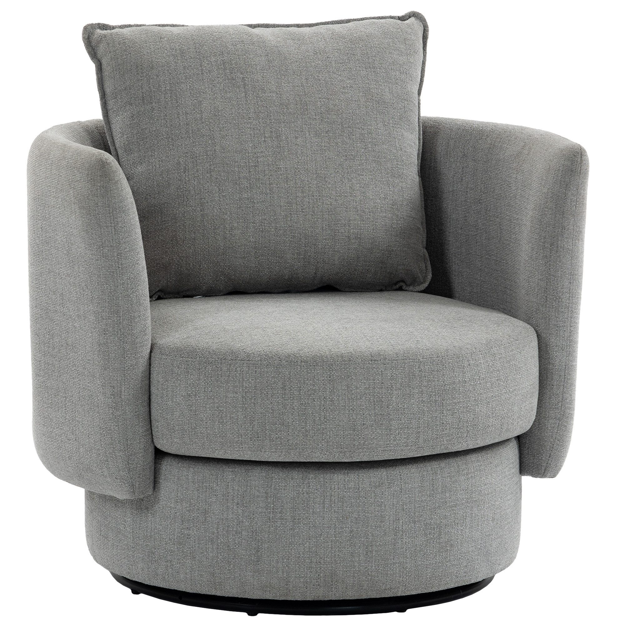 HOMCOM Sessel Loungesessel Relaxsessel mit Kissen (Set, 1-St., 1), 360° Drehung, Doppel-Federung, atmungsaktiv – Bild 2 von 5