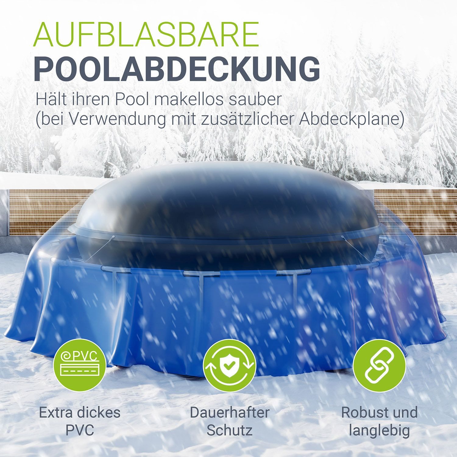 Juskys aufblasbare Whirlpoolabdeckung Rund 3 m, günstig online kaufen