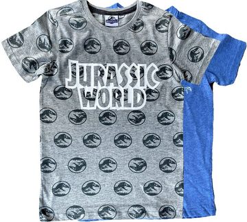 Jurassic World T-Shirt Jurassic World T-Rex Jurassic Park Kinder T-Shirt Kinder + Jugendliche Grau + Blau Größe 134/140 146/152 158/164 170/176 cm Jurassic World Lizensiert