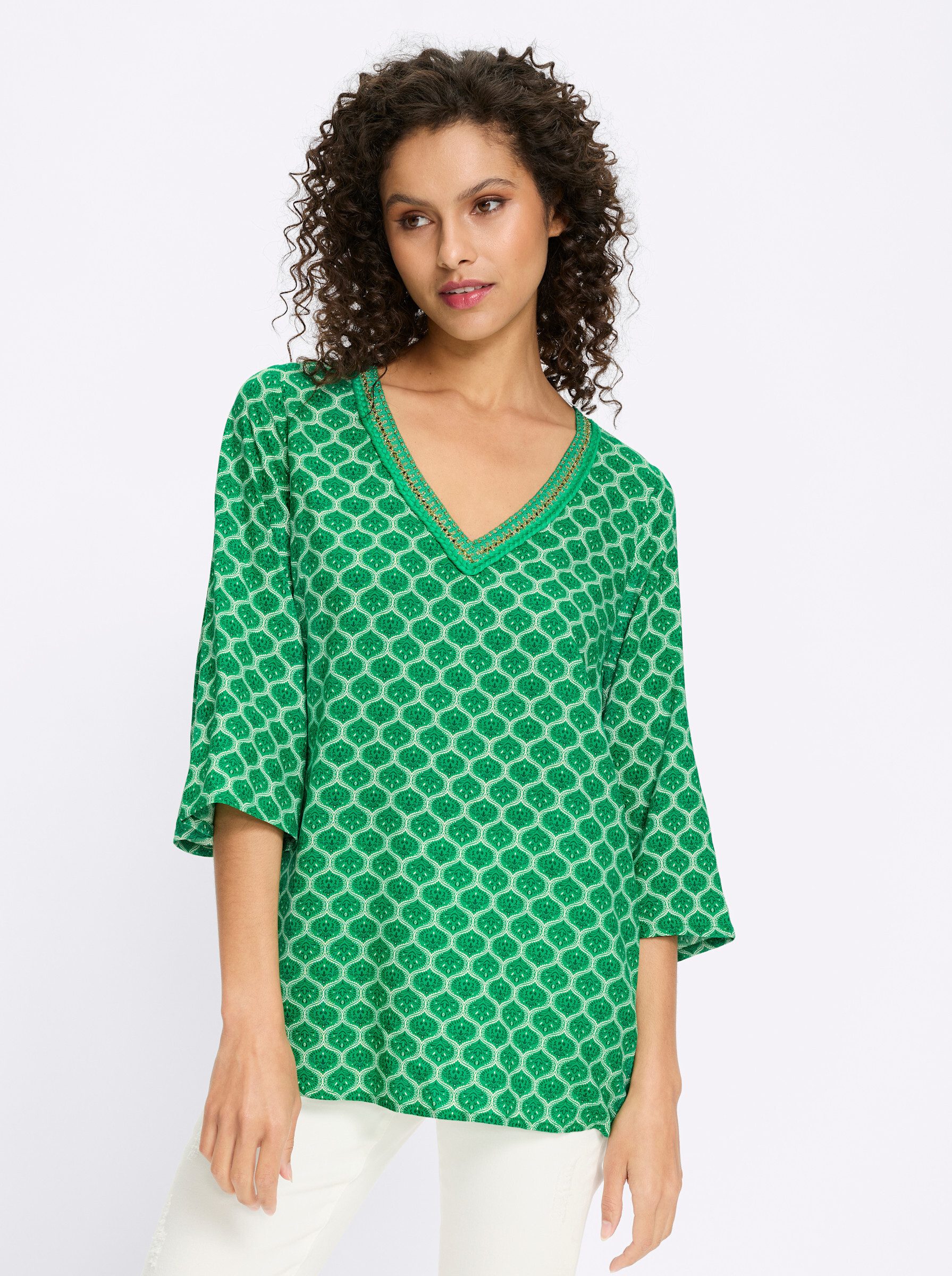 heine Klassische Bluse Druck-Tunika 3/4-Arm