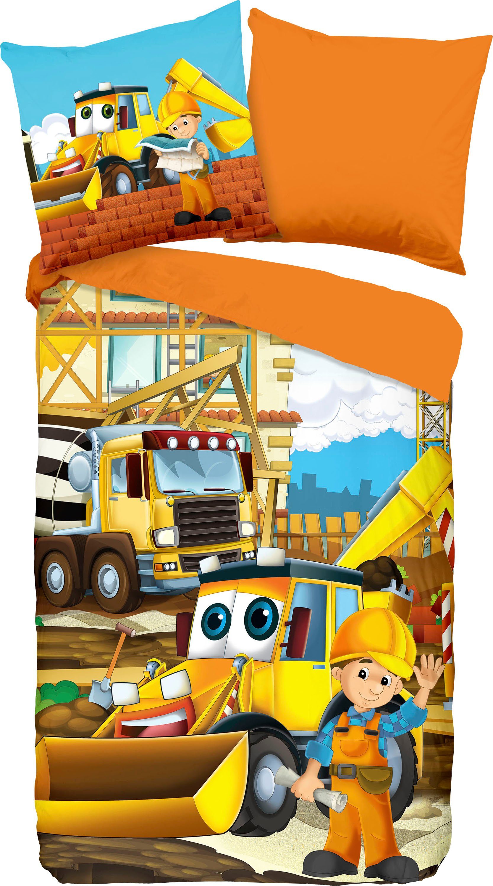 good morning Kinderbettwäsche Building, Renforcé, 2 günstig online kaufen