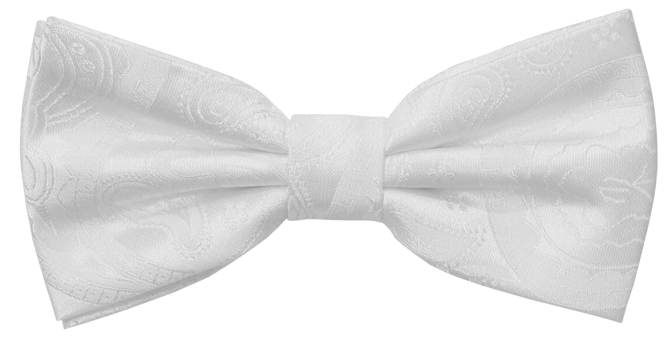 Paul Malone Fliege Herren Schleife modern elegant festlich paisley uni Hochzeit Fliege-V17 (mit Karton), weiß