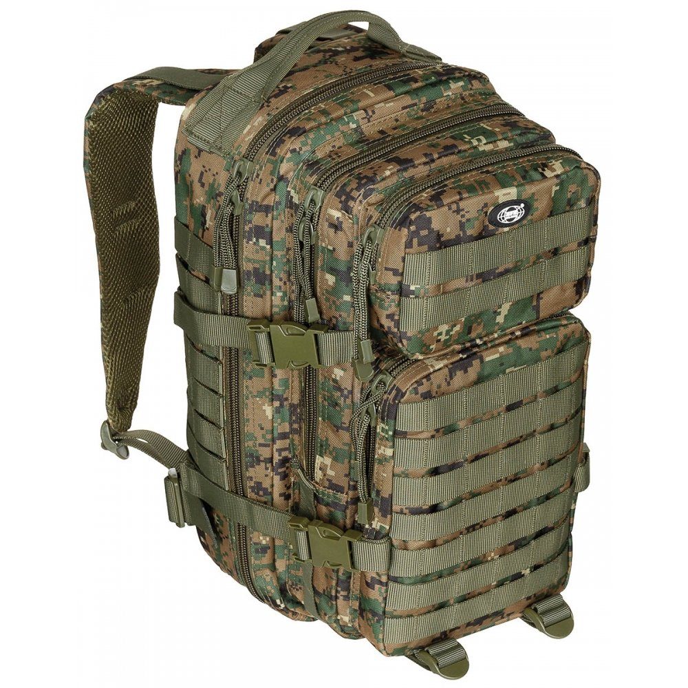 Rucksack, I, Assault US Wanderrucksack woodland (Packung) digital MFH