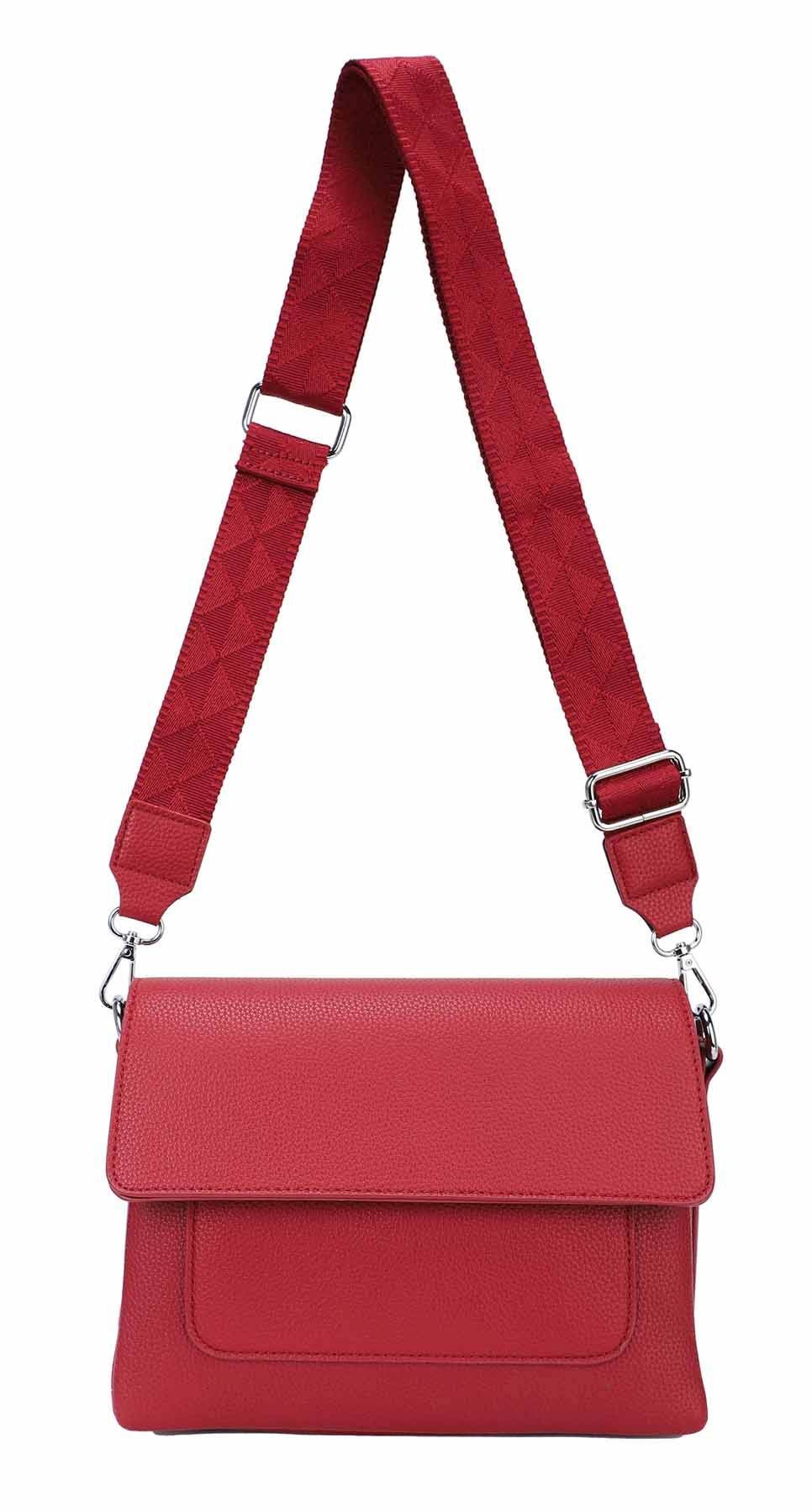 ITALYSHOP24 Schultertasche Damen Crossbody Bodybag Umhängetasche Messenger Brusttasche Crossover, als Handtasche, Crossover, Henkeltasche tragbar