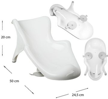 Top-Innovativ Babybadewanne 2 Teile SET – HIPPO Weiss + Gestell Grau - Babybadeset Wanne 84 cm, (Made in Europe Premium-Set), **Wanne + Sitz + Ständer**