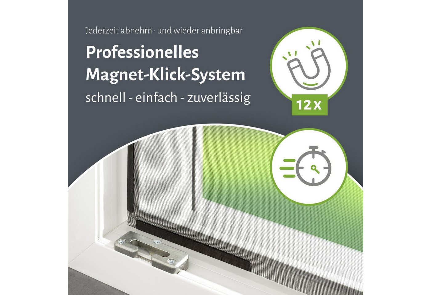 Thumbnail - empasa Insektenschutz-Fensterrahmen DELUXE, Fliegengitter Magnetfenster "DELUXE" Fiberglas