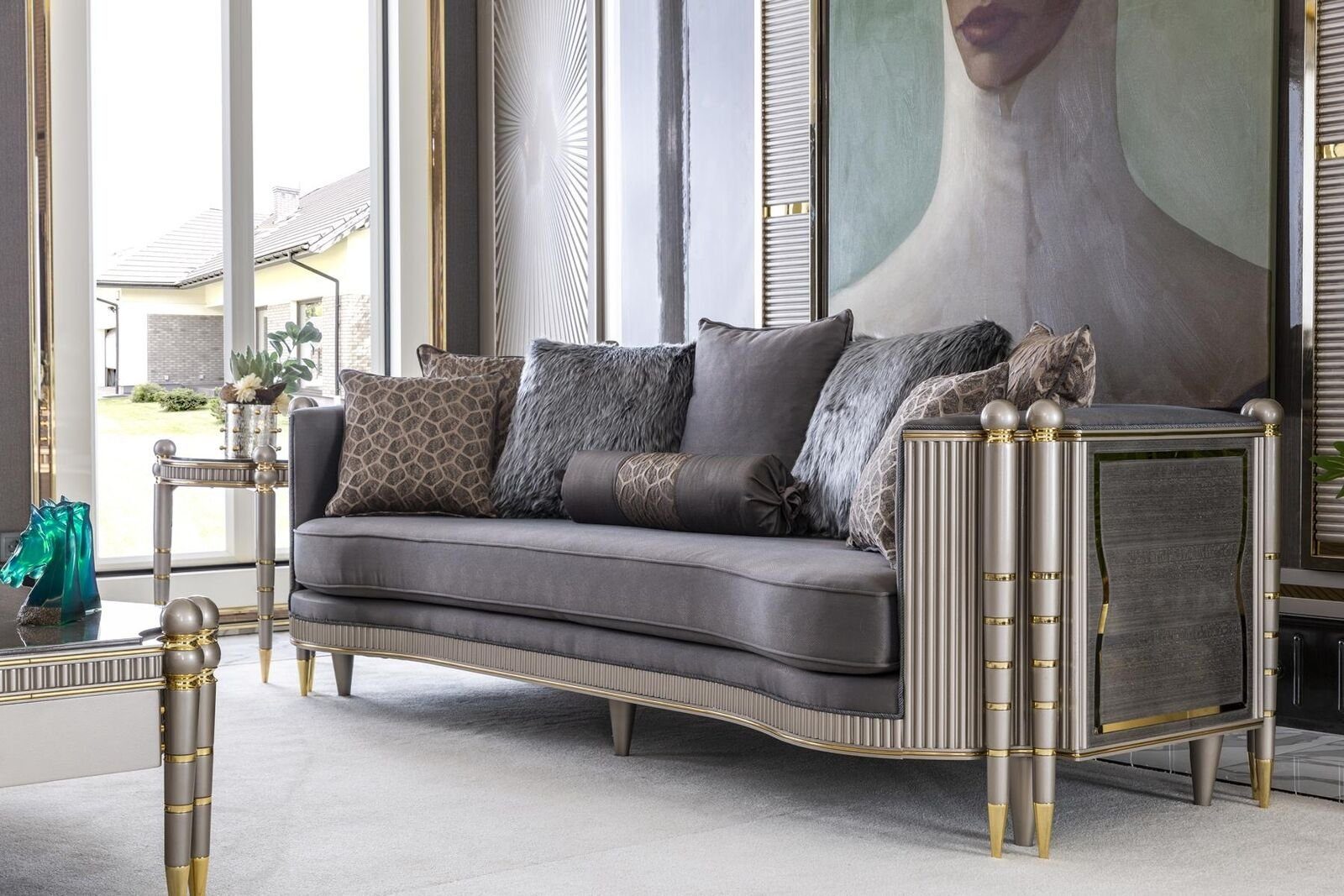 JVmoebel Europe Dreisitzer Sofa in xxl Luxus Made Couch 260cm Design, Sofa Möbel Big Polster