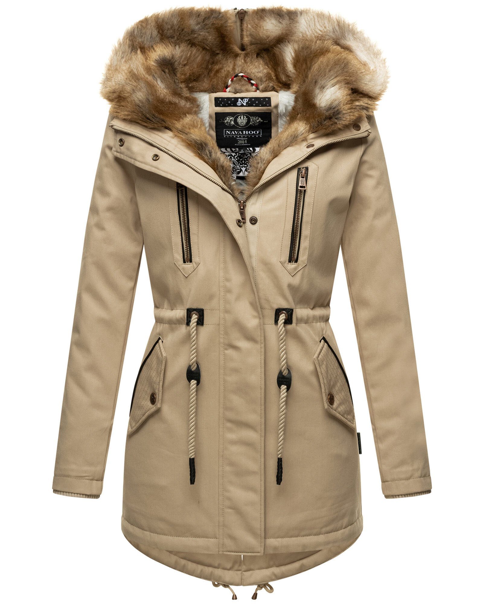 NAVAHOO Winterjacke Diamond Designer Winterjacke mit Teddyfell gefüttert mehr