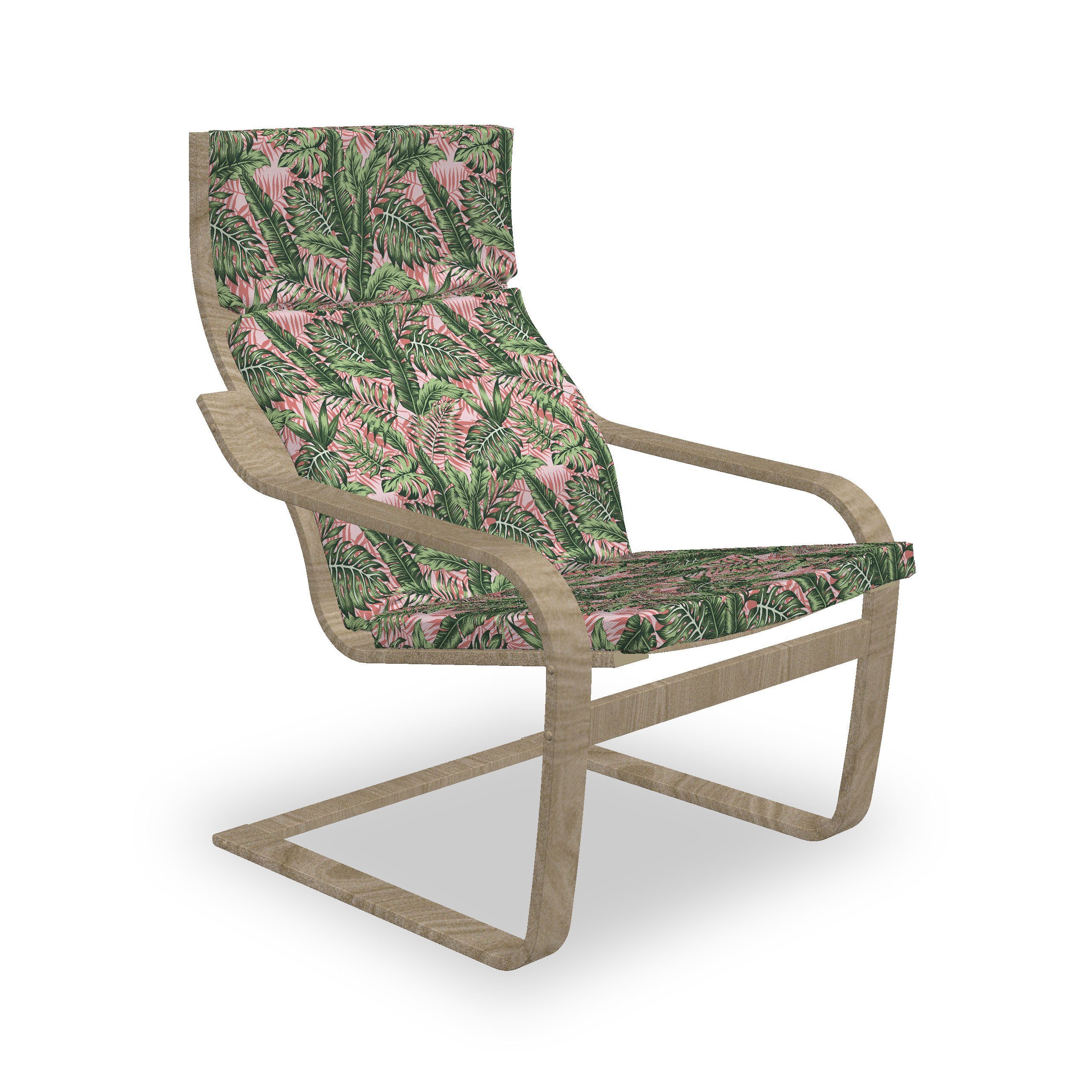 mit Blätter Konzept Hakenschlaufe Stuhlkissen mit und Exotische Abakuhaus Palm Stuhlkissen Tropisch Sitzkissen Reißverschluss,