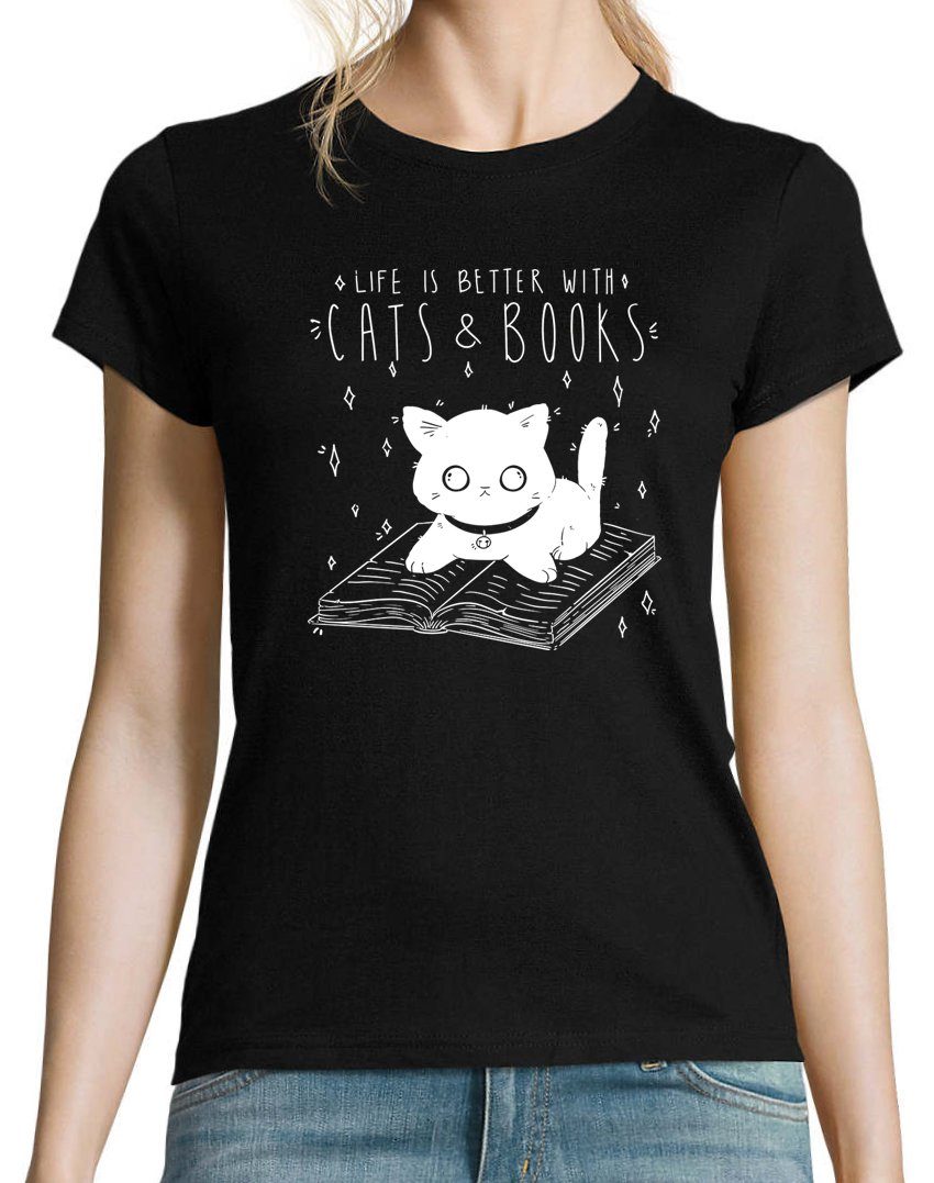 Youth Designz T-Shirt Cats & Books günstig online kaufen
