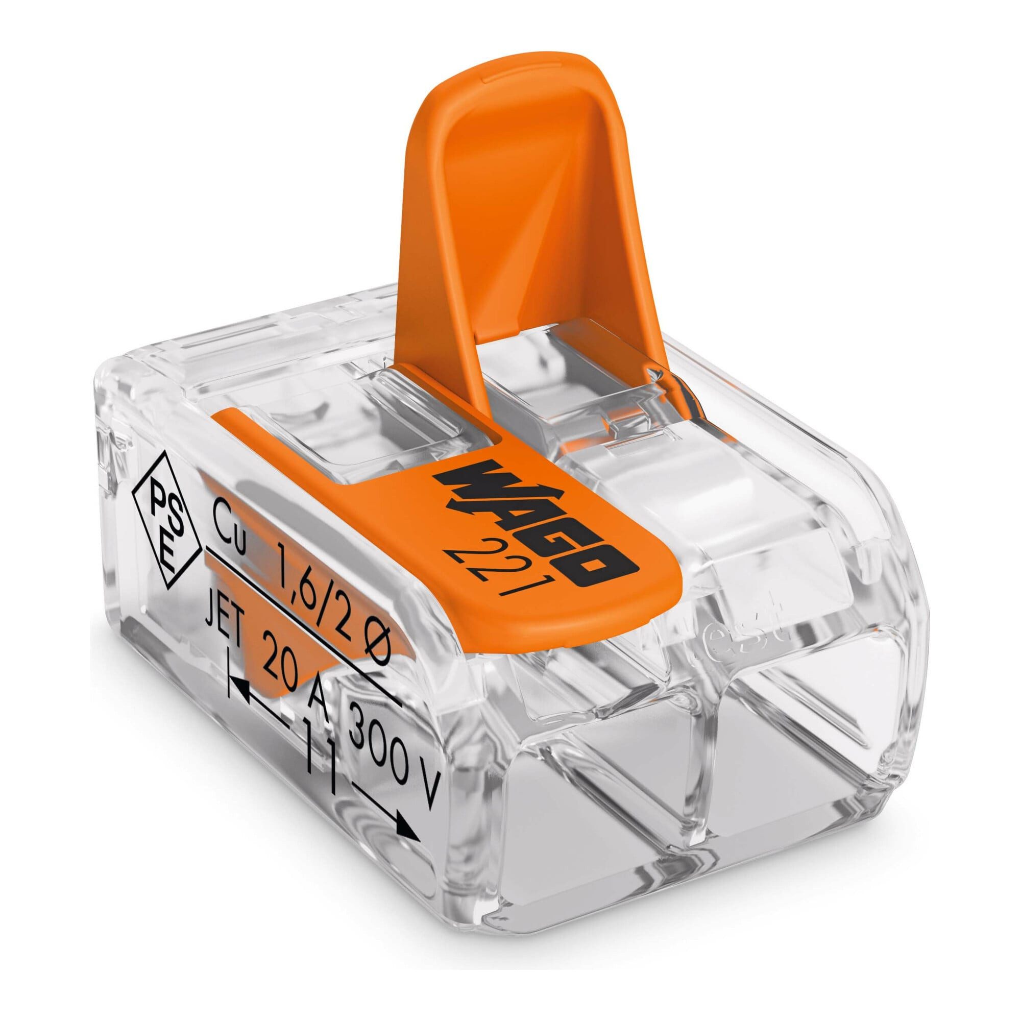 WAGO Koax-Kabelverbinder WAGO GmbH& Co. KG Compact-Verbindungsklemme 2-Leiter bis 4qmm 221-412