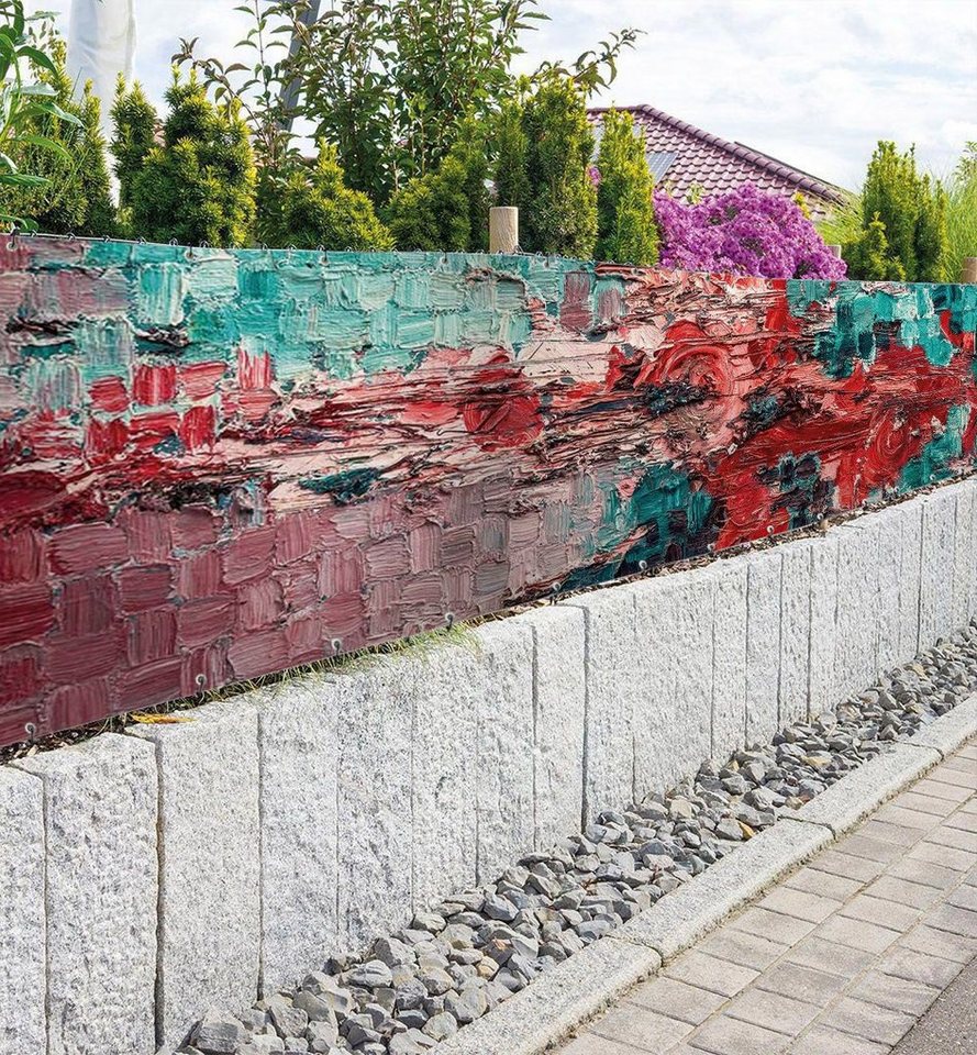 Thumbnail - MyMaxxi Sichtschutzzaunmatten Zaunbanner Gemälde türkis Sichtschutz Garten Zaun, (Bambus grün)
