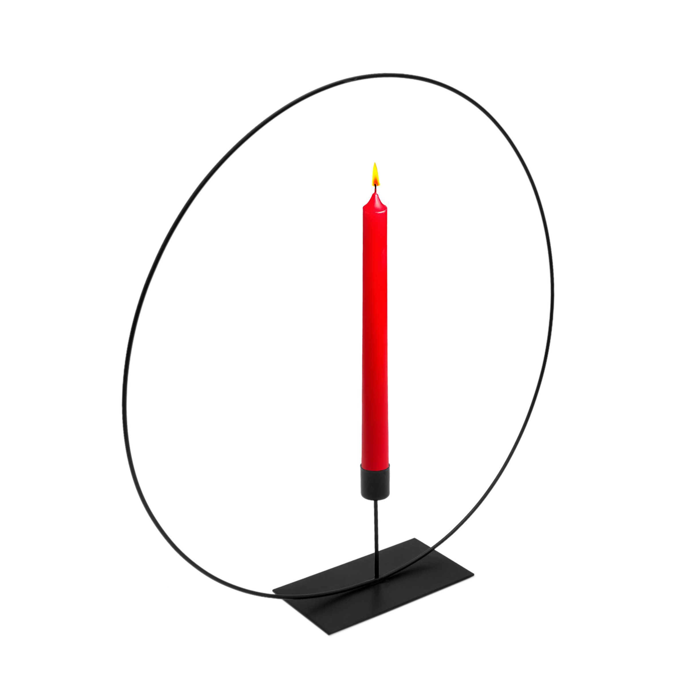 Spetebo Kerzenständer Ring aus Metall schwarz (Stabkerzenhalter, 1 St., 41 cm), ideal zum Beschmücken