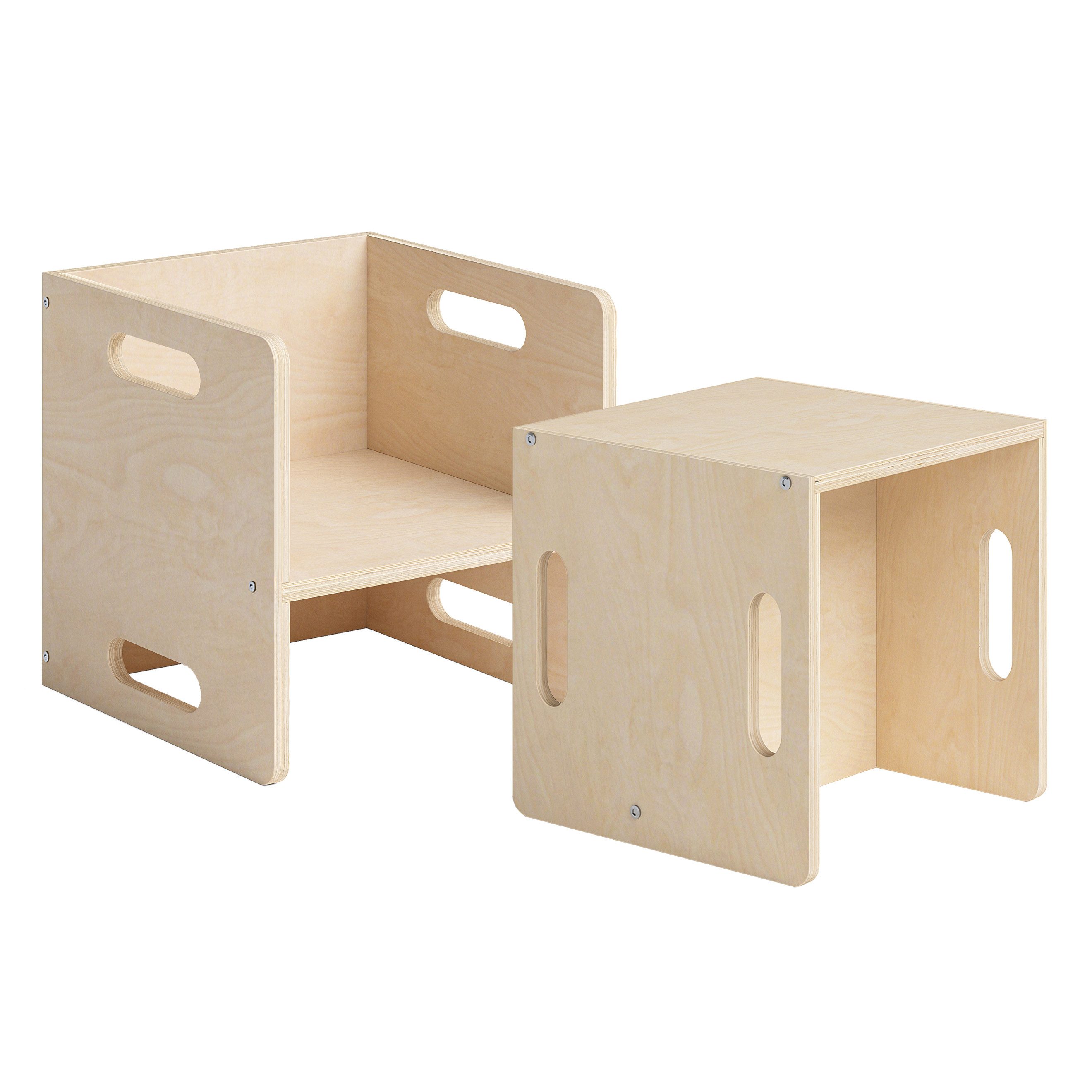 Bellabino Kindersitzgruppe Aki, 3 verschiedene Sitzhöhen, (2x Stuhl), natur günstig online kaufen