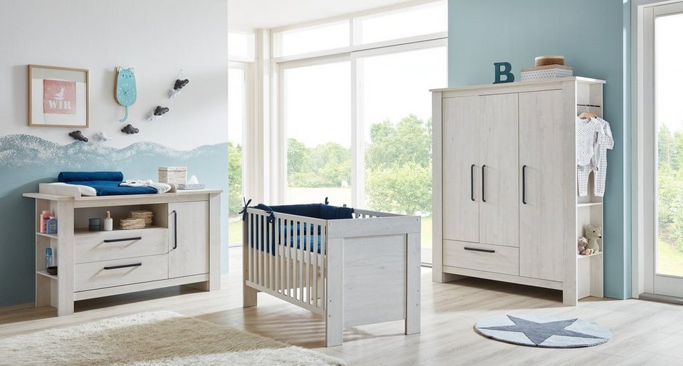 arthur berndt Babyzimmer-Komplettset Til, (Set, 3-St., Kinderbett, Schrank,  Wickelkommode), Made in Germany; mit Kinderbett, Schrank und Wickelkommode