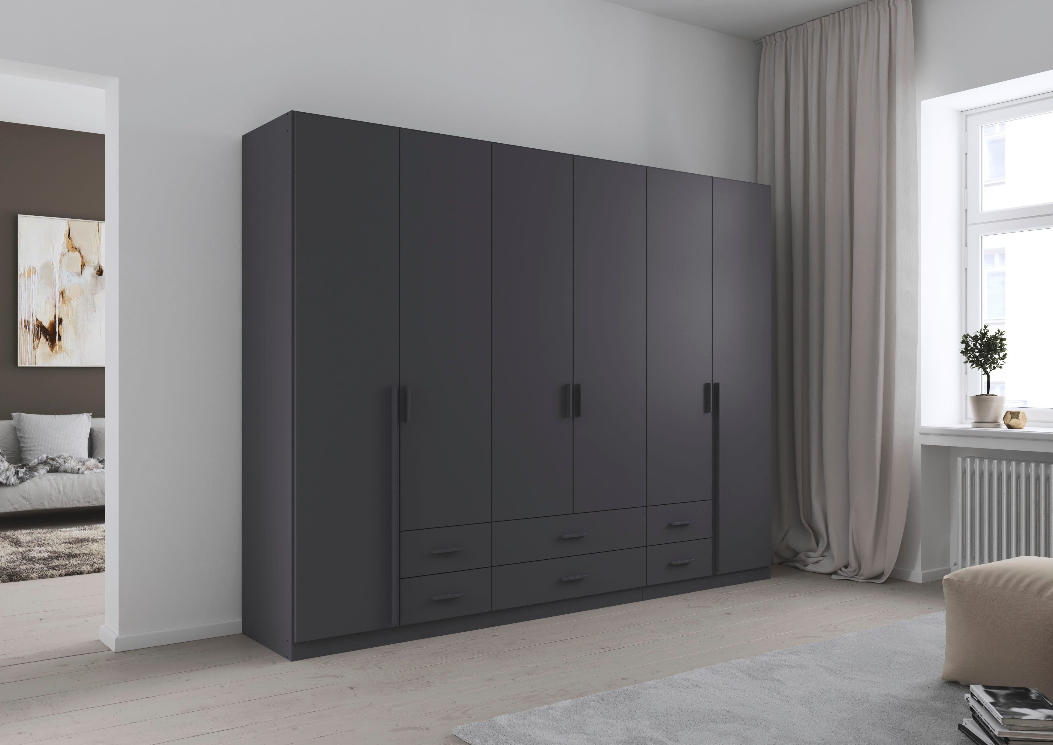 rauch Drehtürenschrank Kleiderschrank Garderobe GAMMA Breiten 271 cm (in 3 Ausstattungen BASIC/CLASSIC/PREMIUM (inkl. SOFT-CLOSE-Funktion) mit Schubladen, verschiedene Griff-Varianten TOPSELLER MADE IN GERMANY