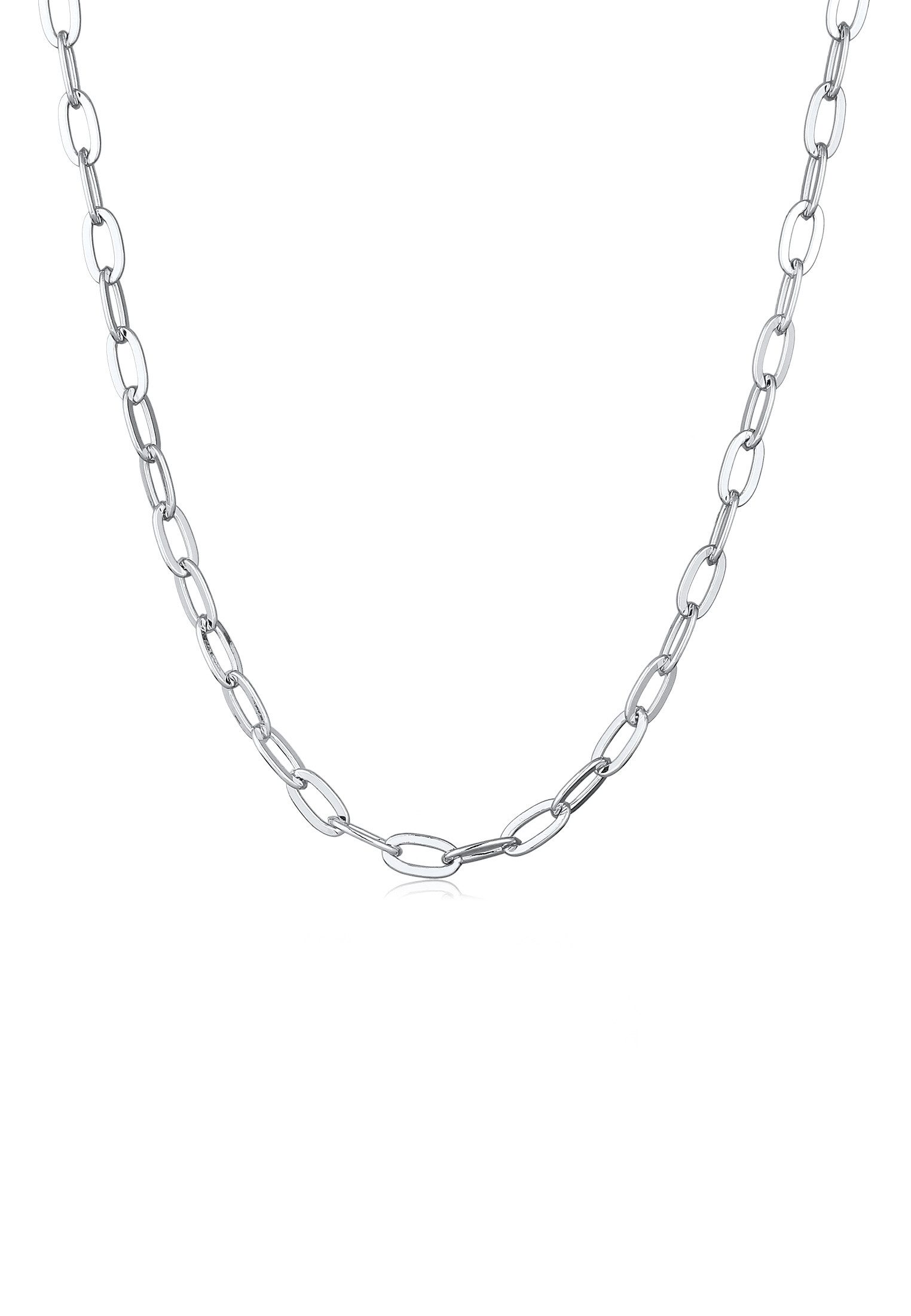 Elli Kette ohne Anhänger Gliederkette Oval Silberfarben günstig online kaufen
